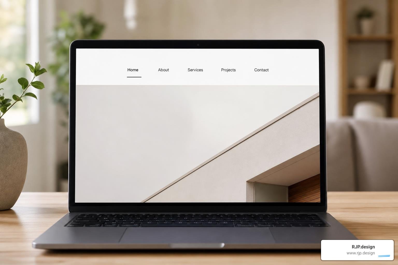 Clean website navigation menu on a minimalist online store