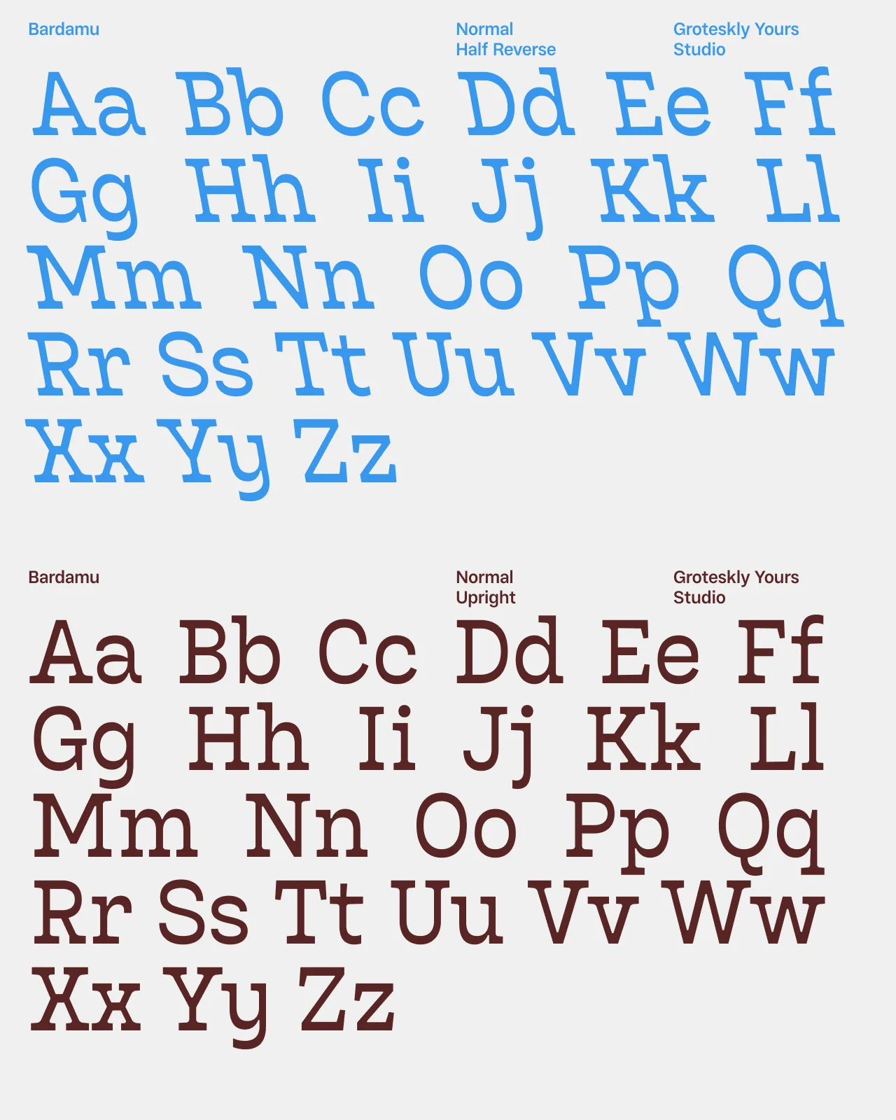 Bardamu alphabet