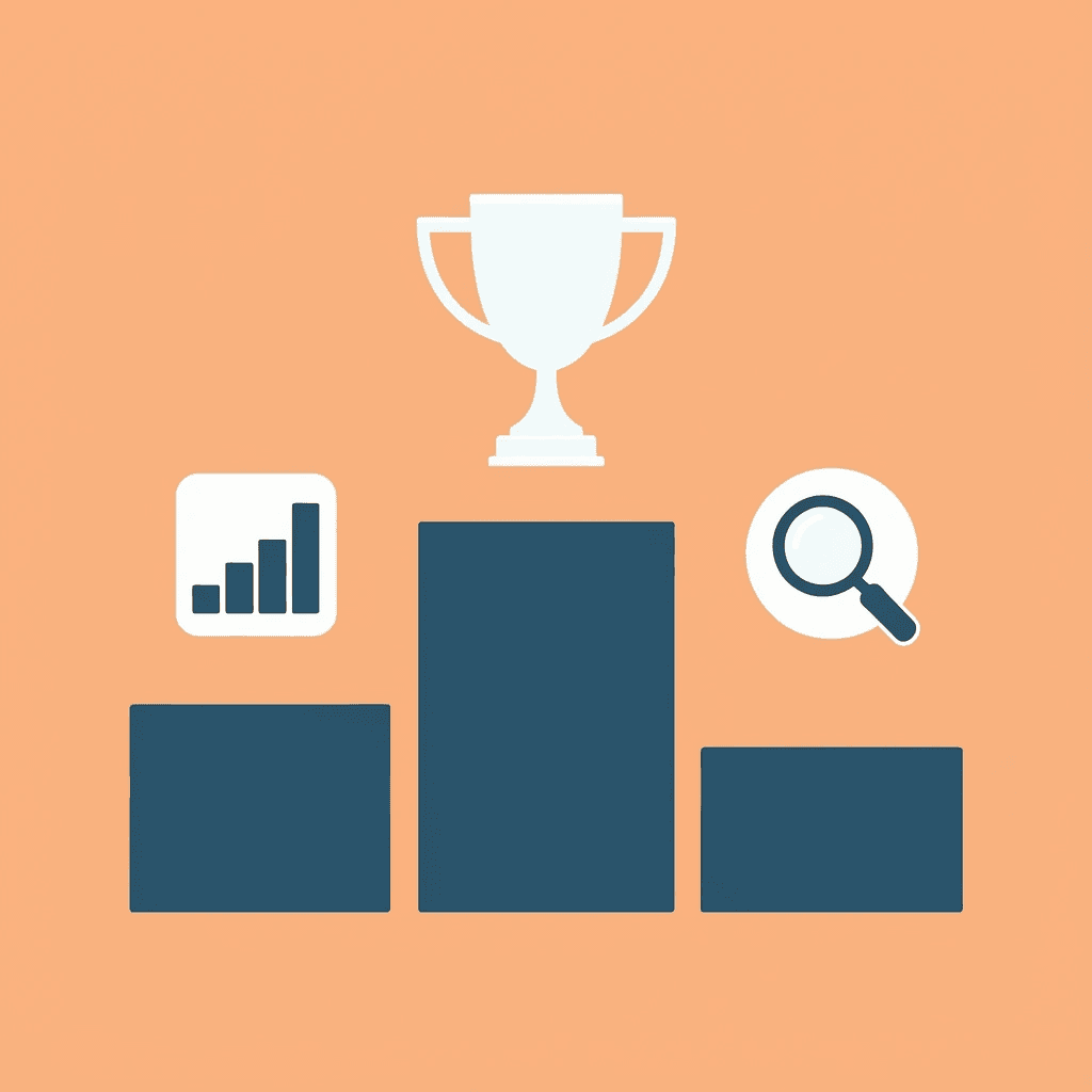 Podium showing three top-ranked SEO agencies in Manchester