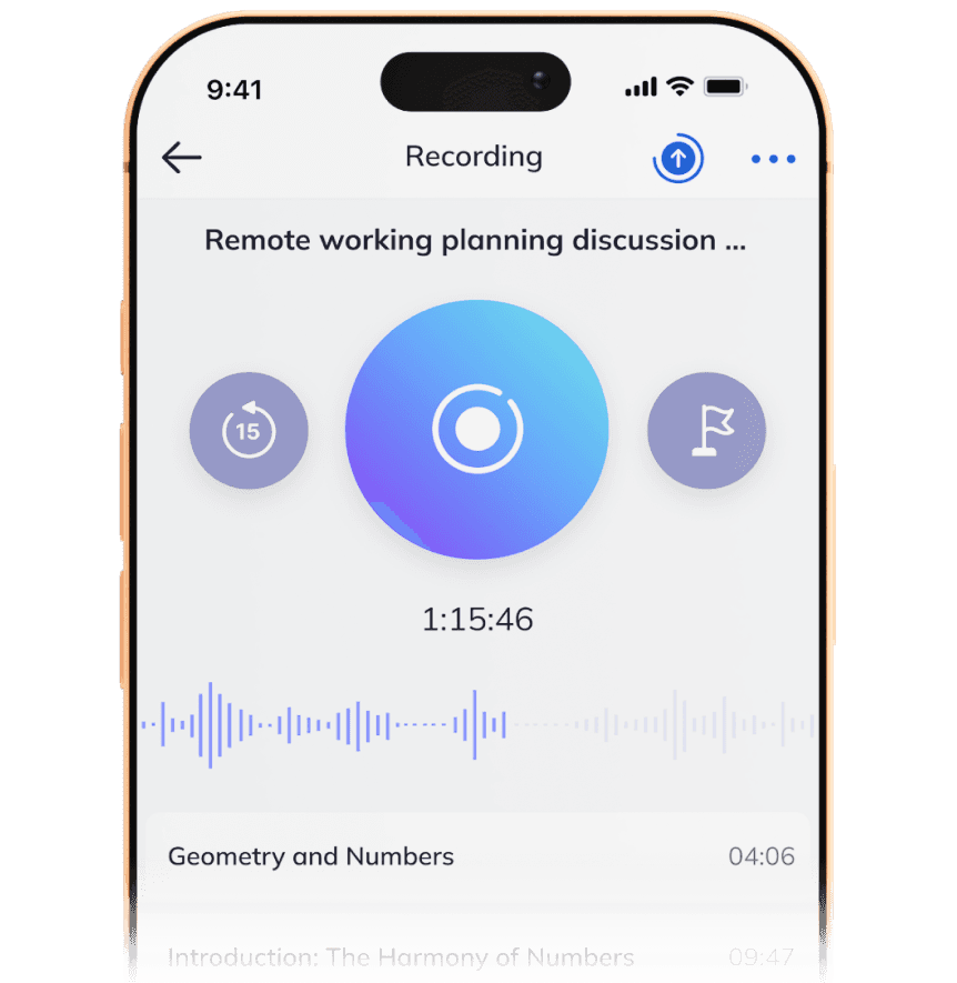 Jamworks mobile recording screen display