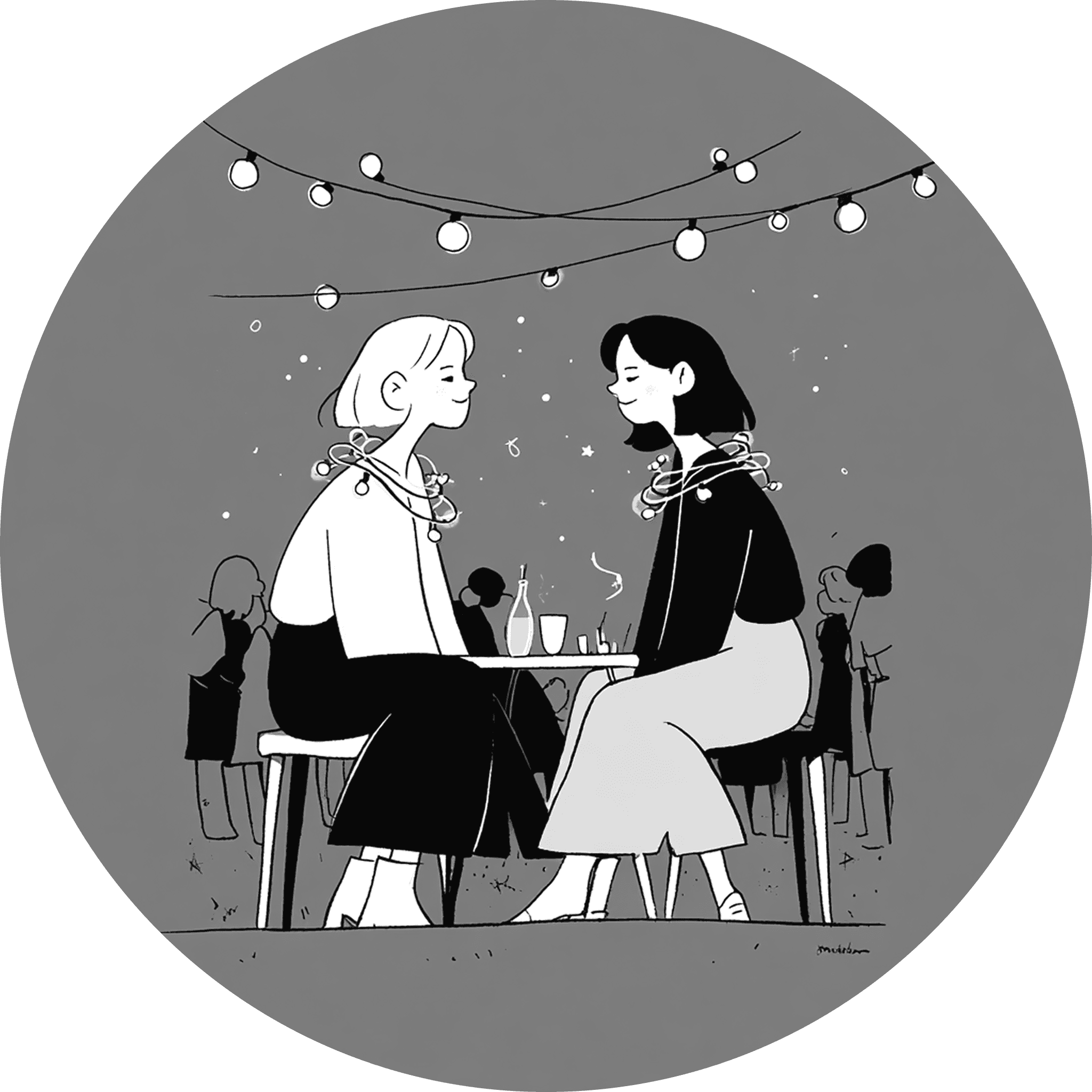 woman in red tank top and blue denim shorts standing beside woman in black tank top