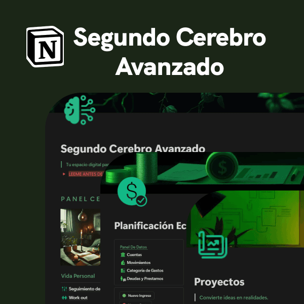 An image showing the Notion template 'Second Brain' by KinaNotion