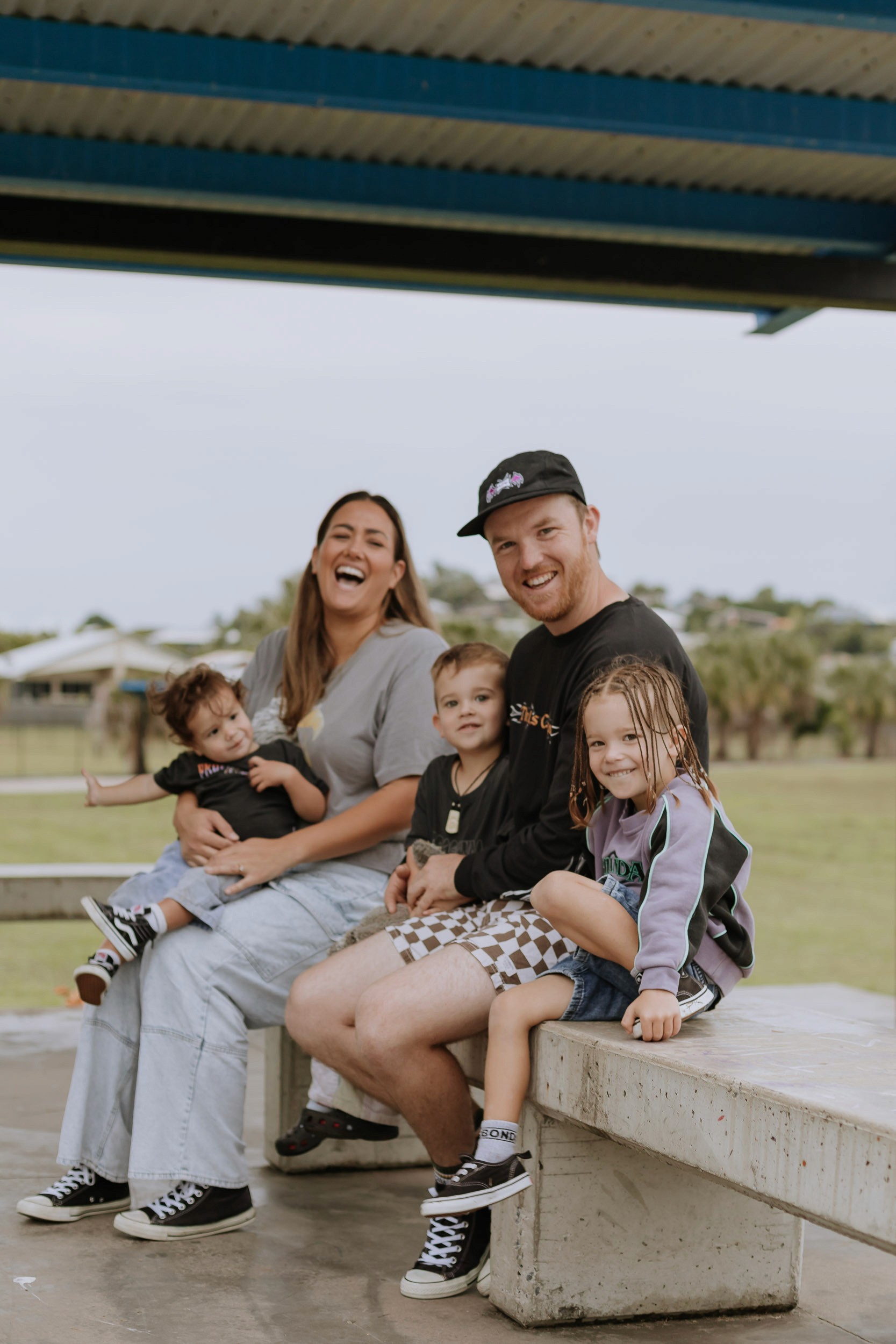 Family photoshoot at skate park Mackay