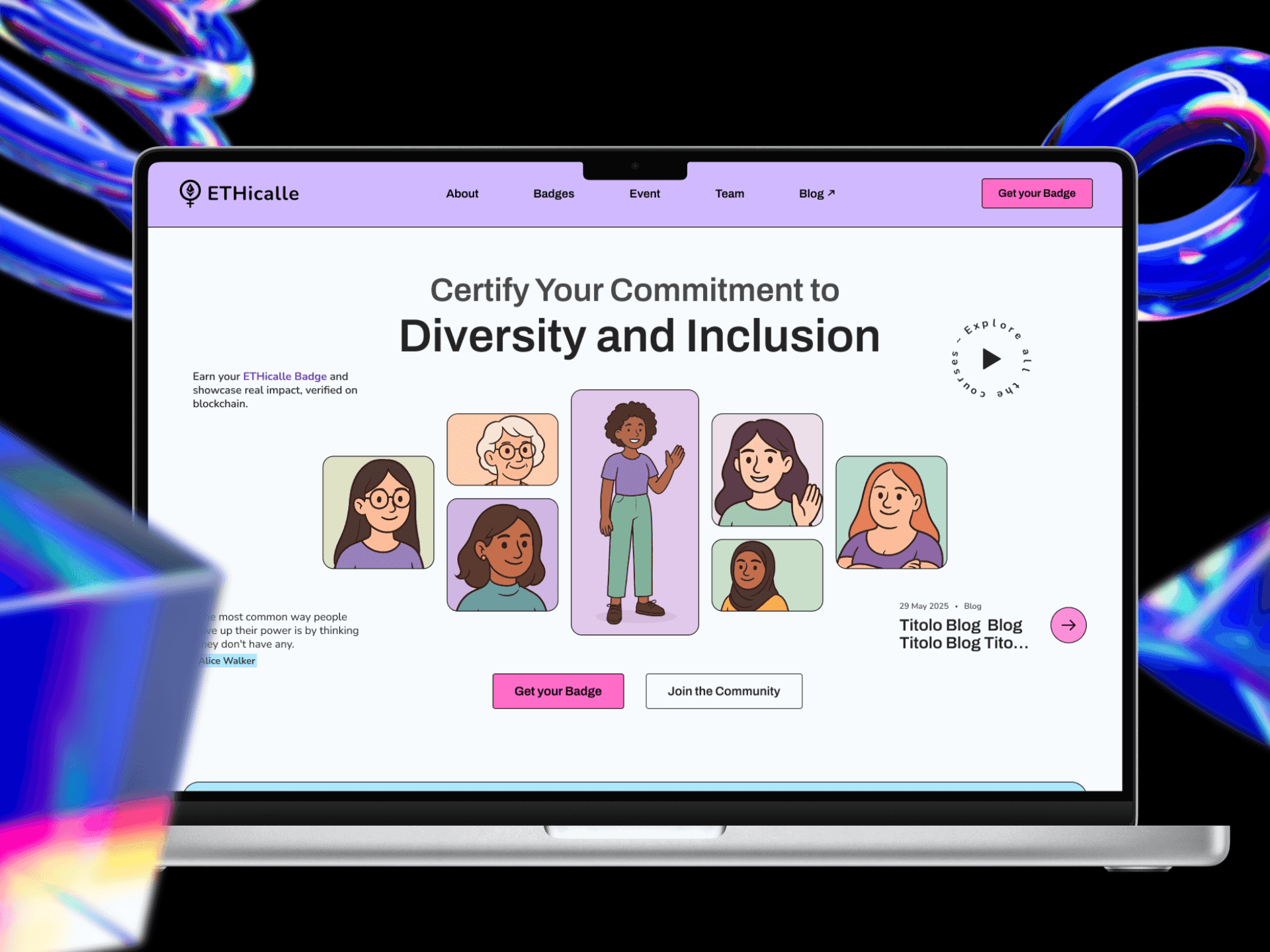 ETHicalle's landing screenshot