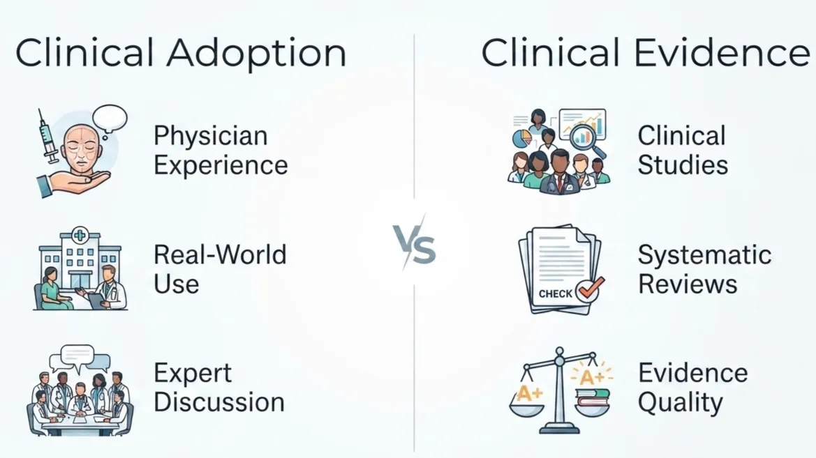 Clinical adoption versus clinical evidence for PDRN
