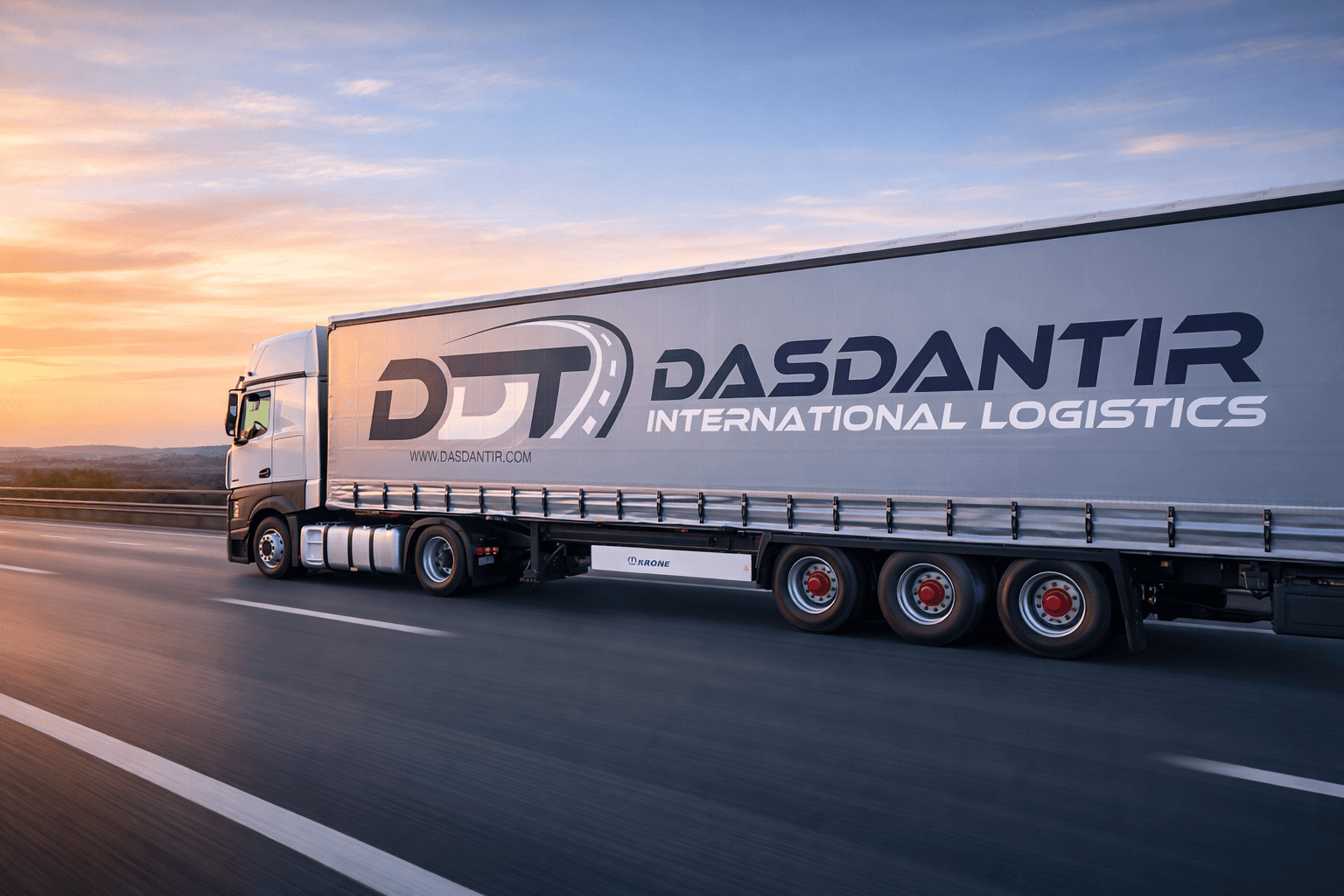 Truck on motion entering a bridge