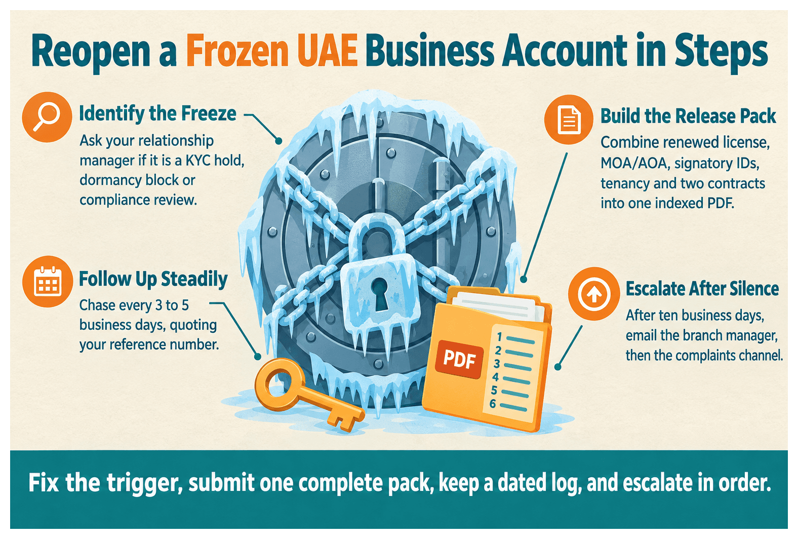 Infographic: How to Reopen a Frozen UAE Business Bank Account