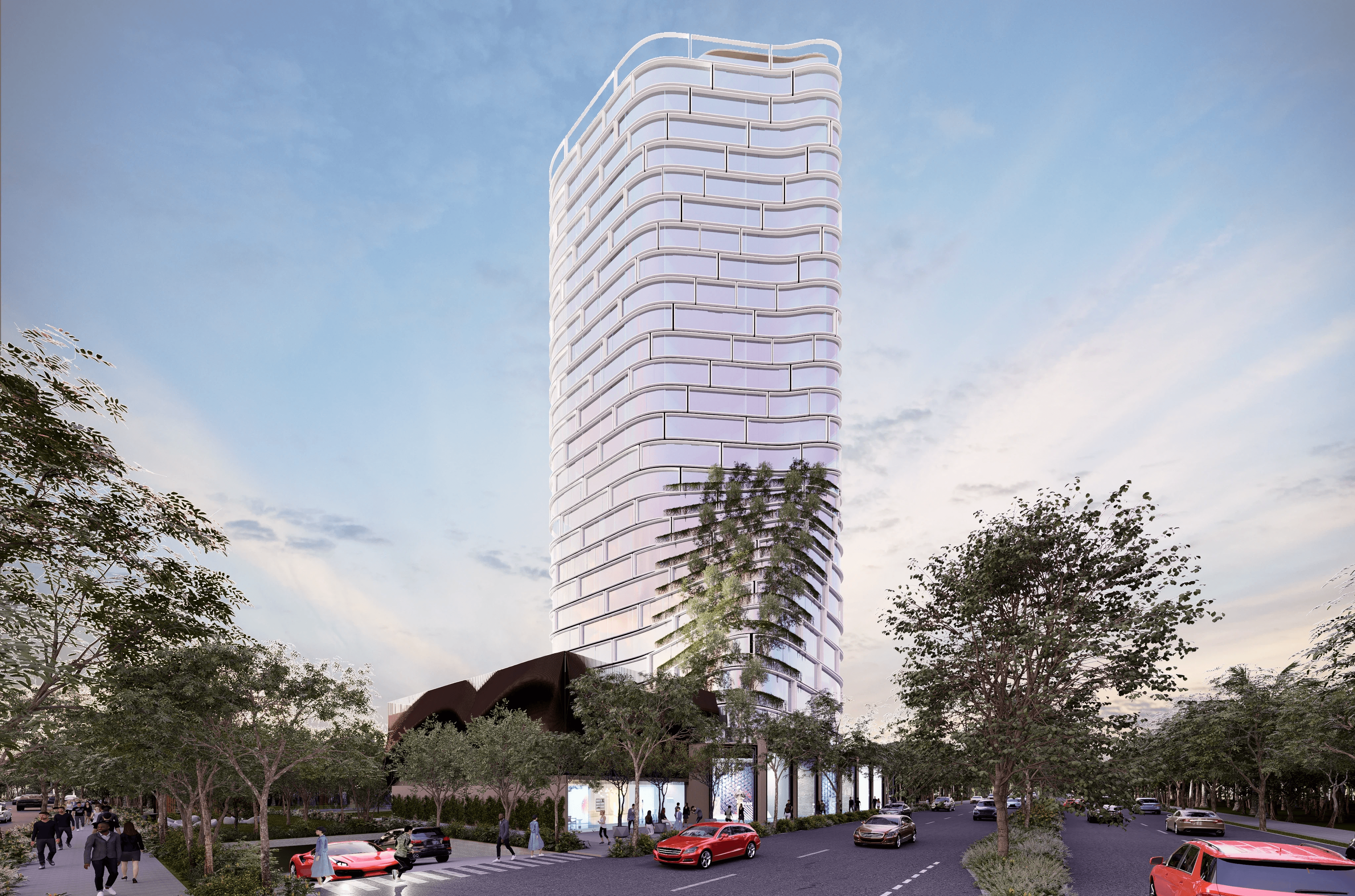 Luxury glass tower located in altabrisa Merida.