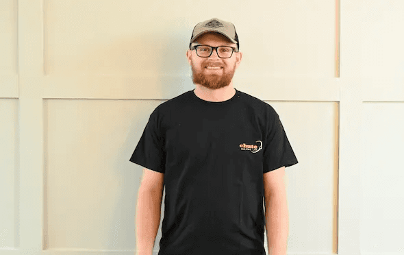 man wearing black framed sunglasses