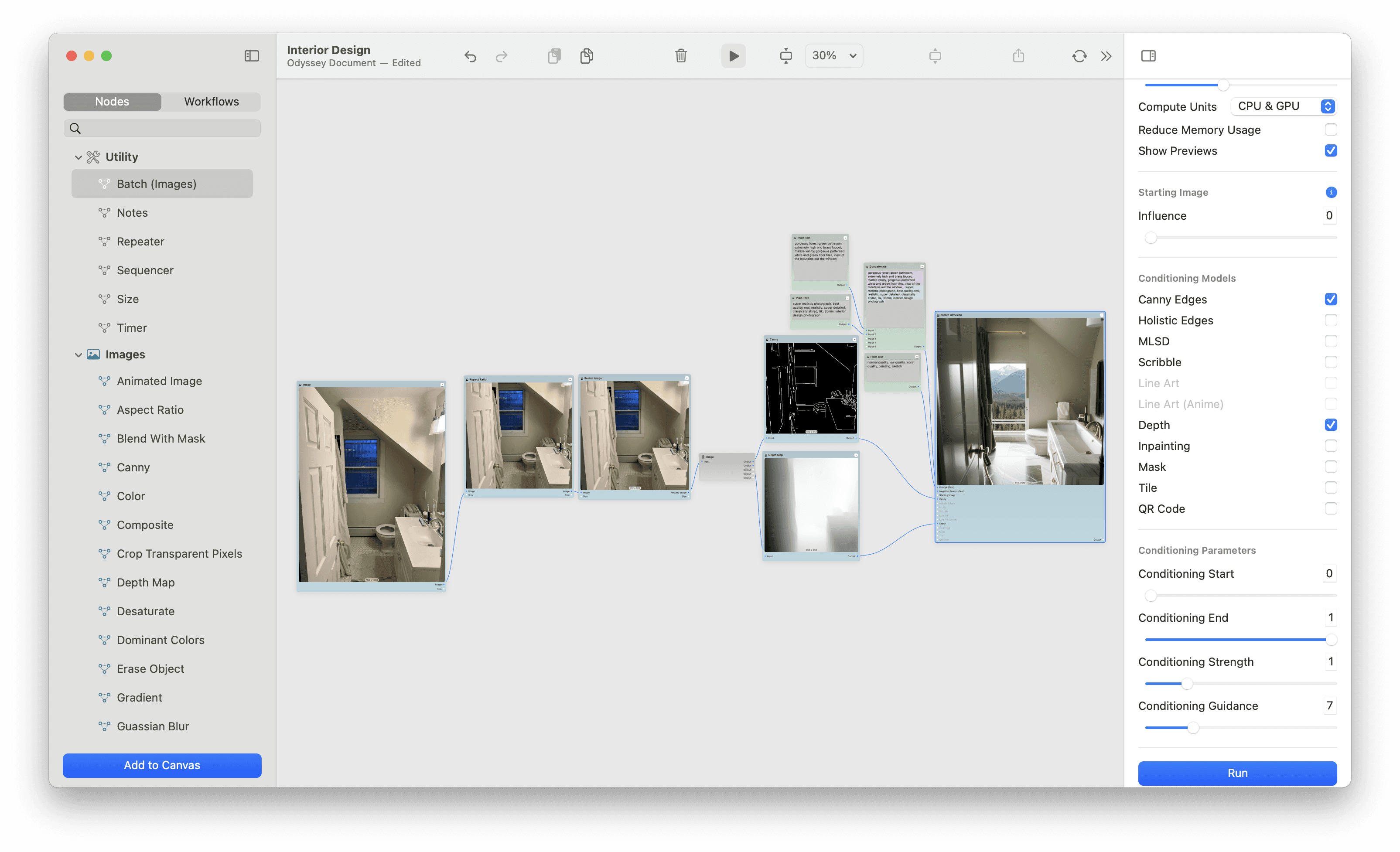 Generating an AI interior designed bathroom with Odyssey