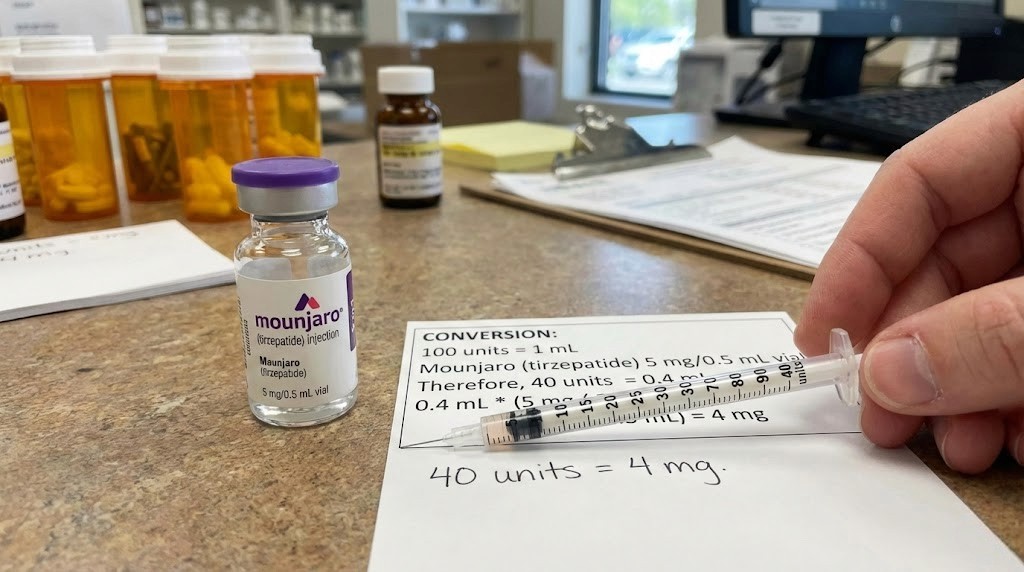 How many mg is 40 units of tirzepatide