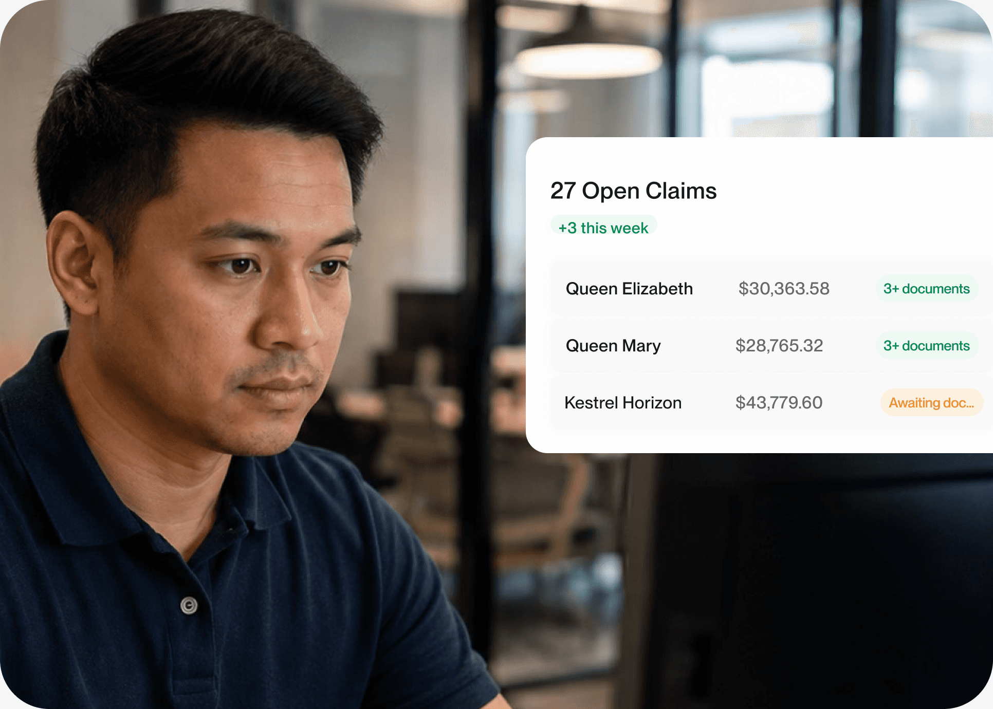 Demurrage specialist tracking open claims