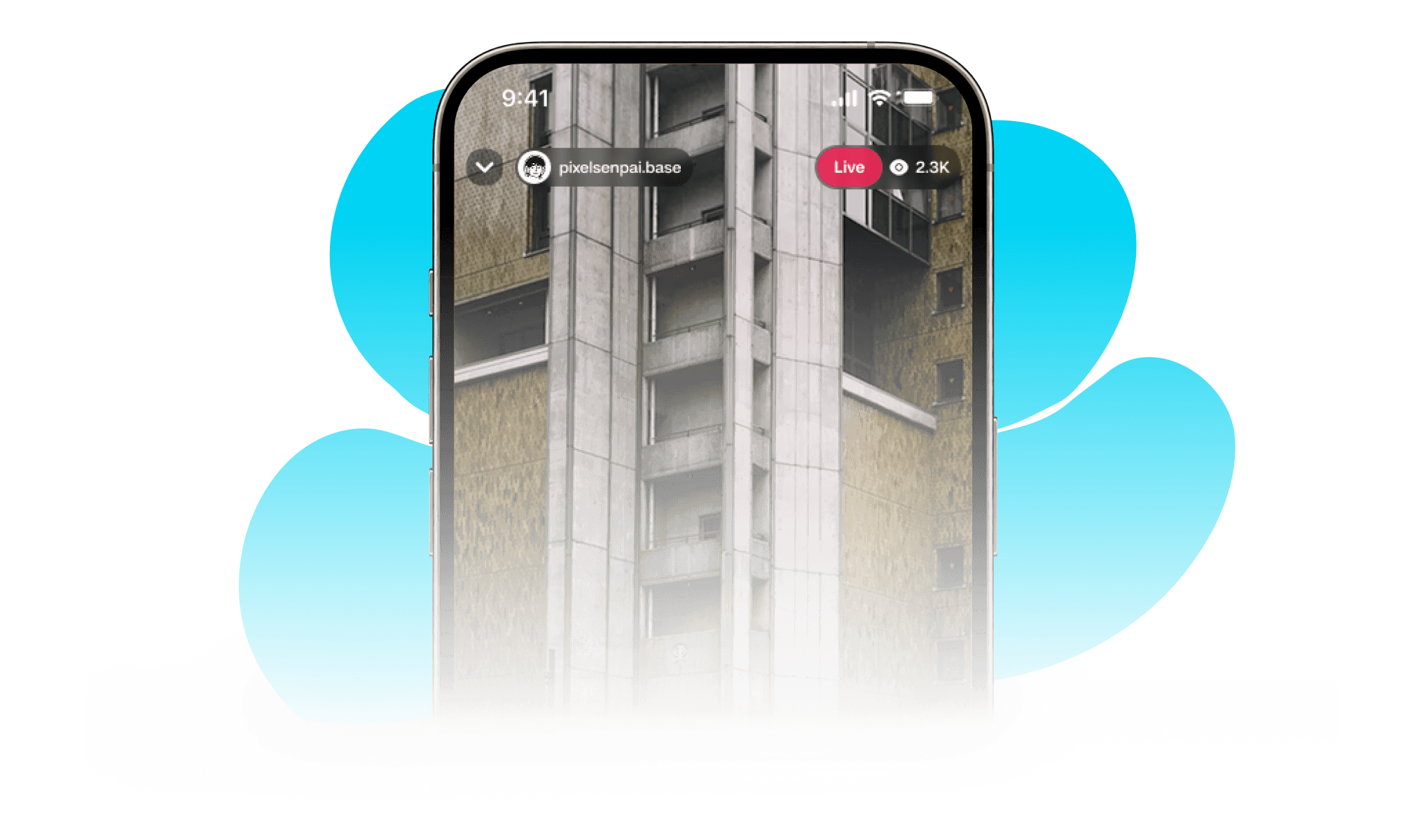 Livestream screen showing a creator going live in the House app.