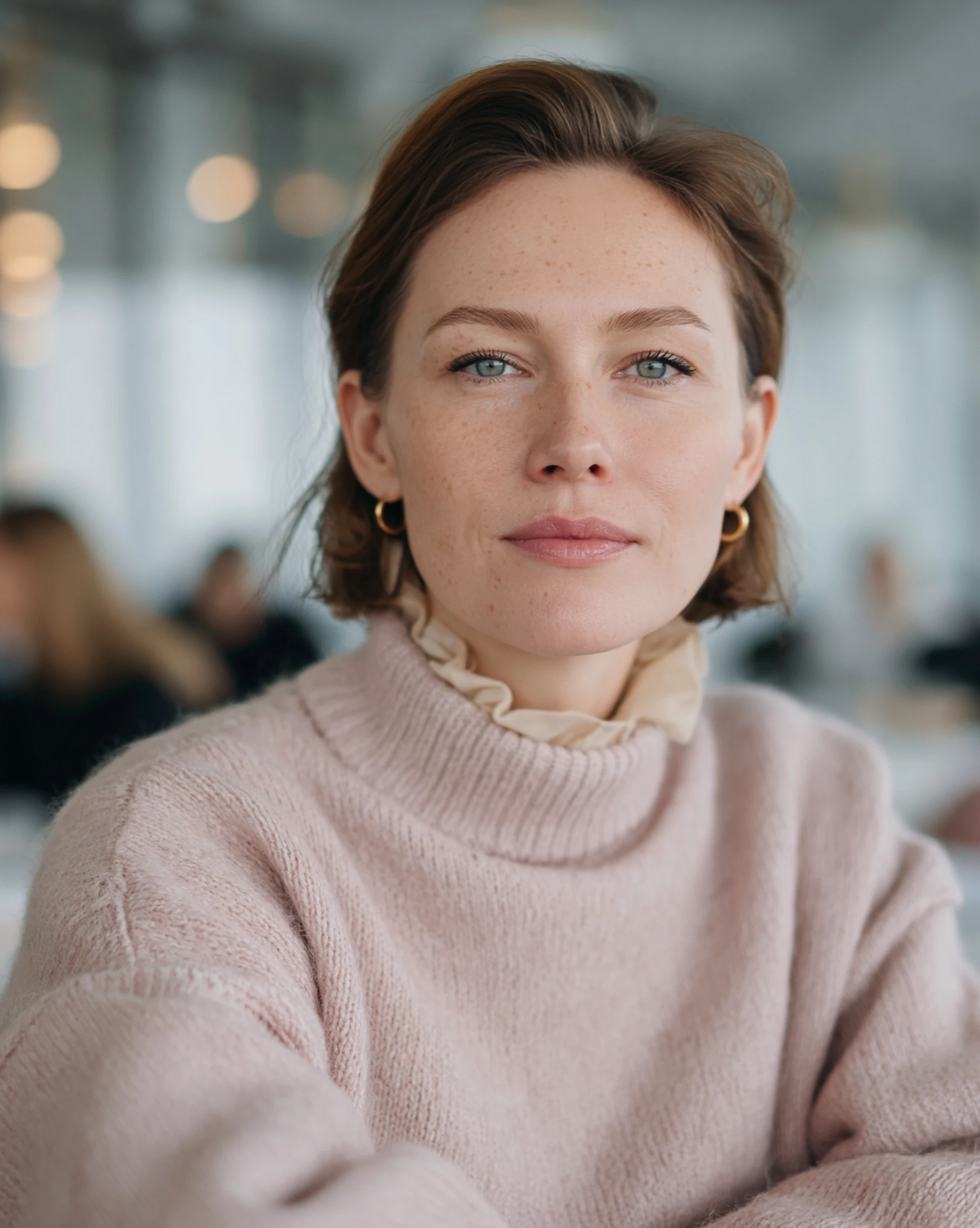 woman sitting in office working