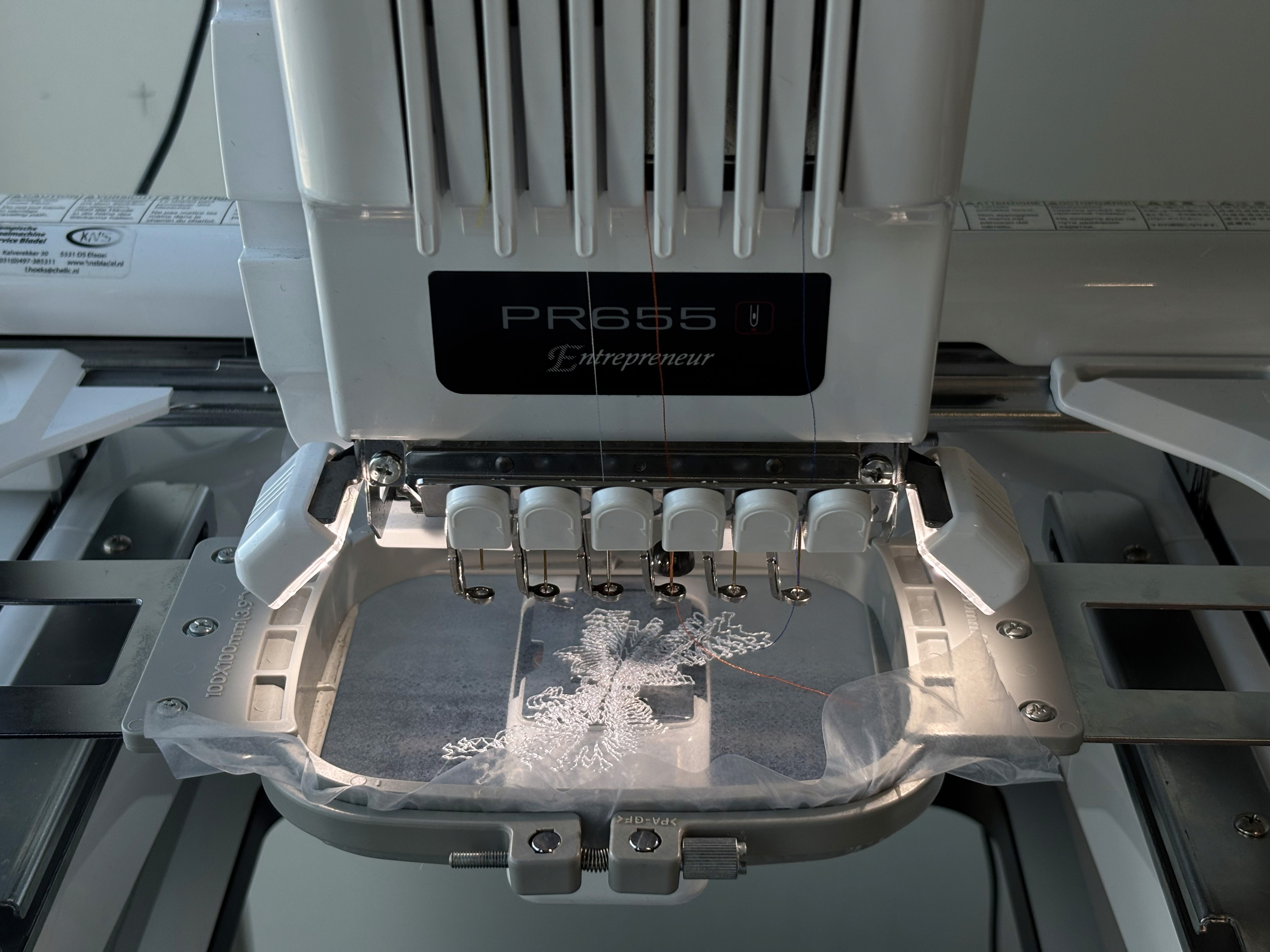 Using embroidery machine
