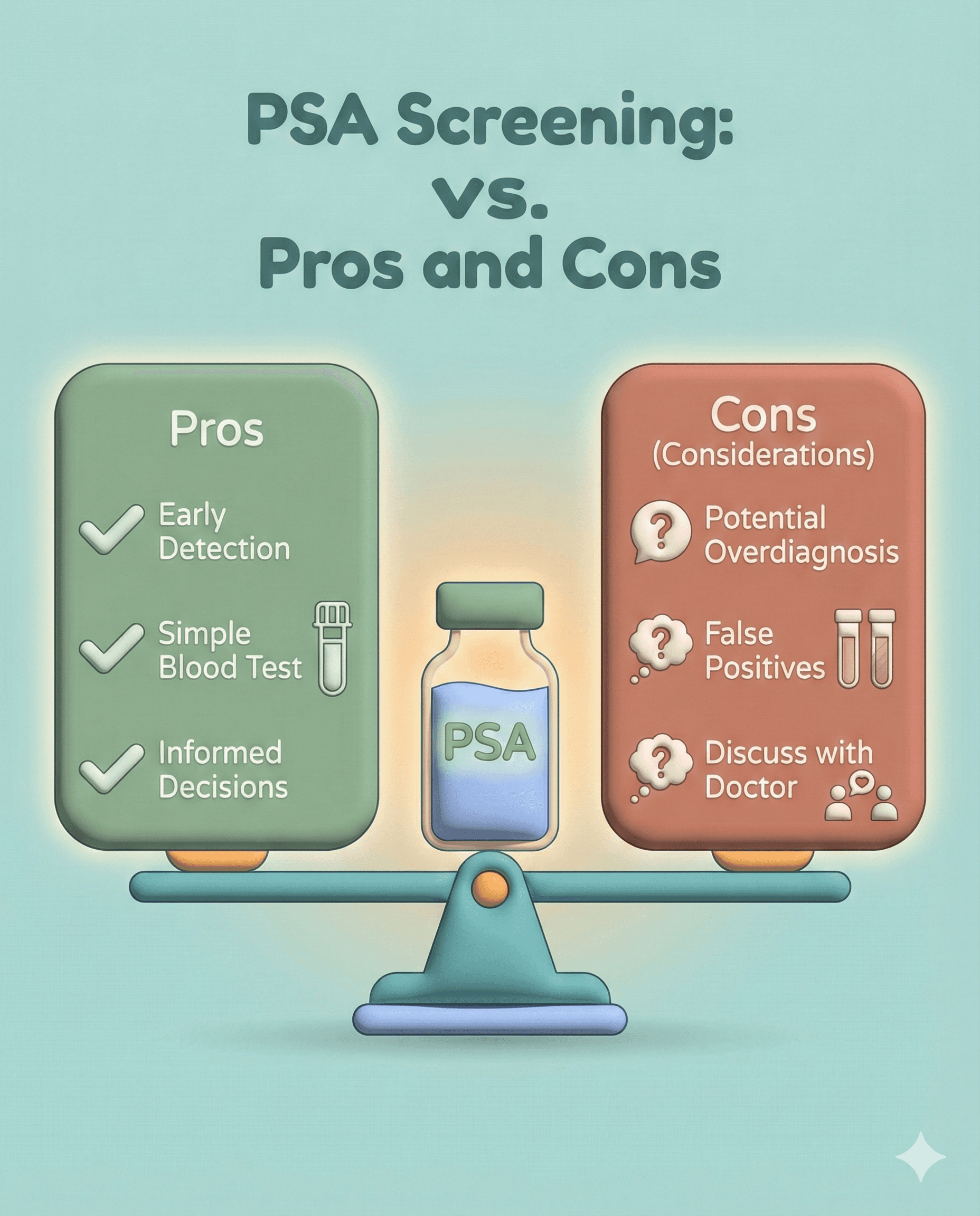 PSA screening के फायदे और नुकसान को संतुलित दृष्टिकोण के साथ समझें और सूचित निर्णय लेने में सहायता प्राप्त करें।