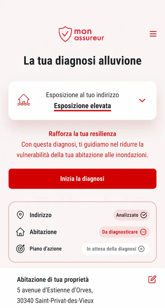 Schermata principale della diagnostica avanzata nella piattaforma Geoya