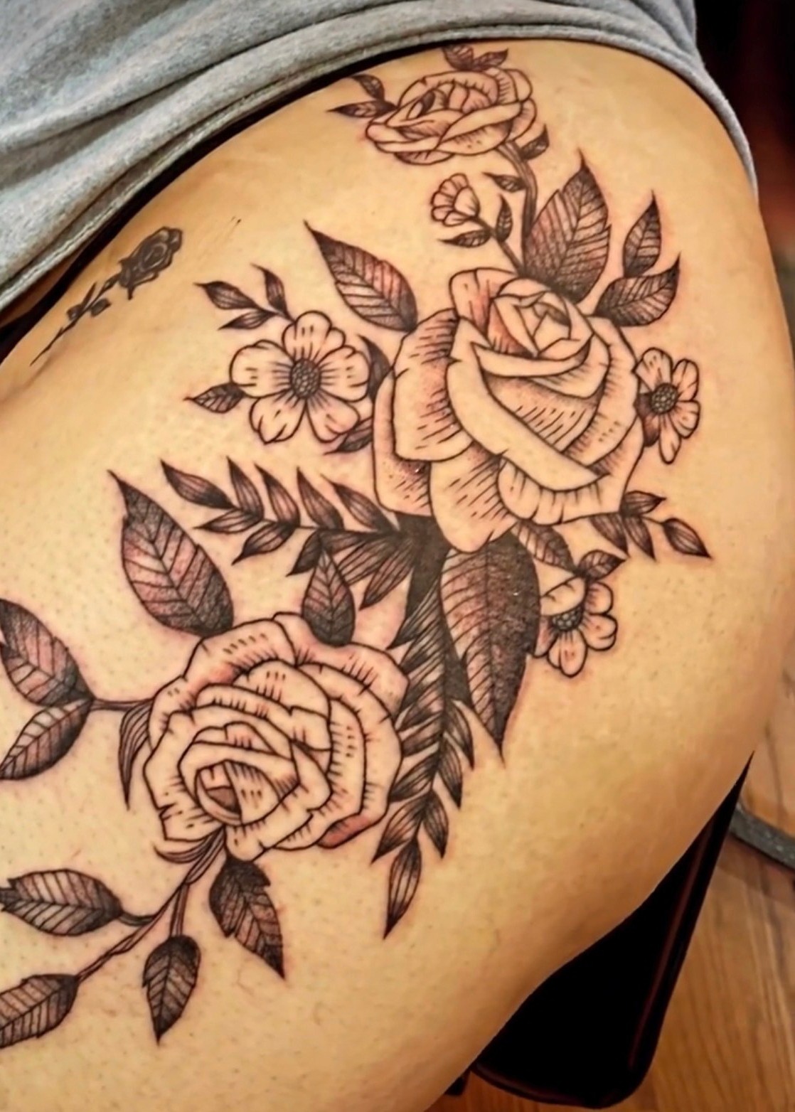 Flowers tattoo by Mario Ink Chicago
