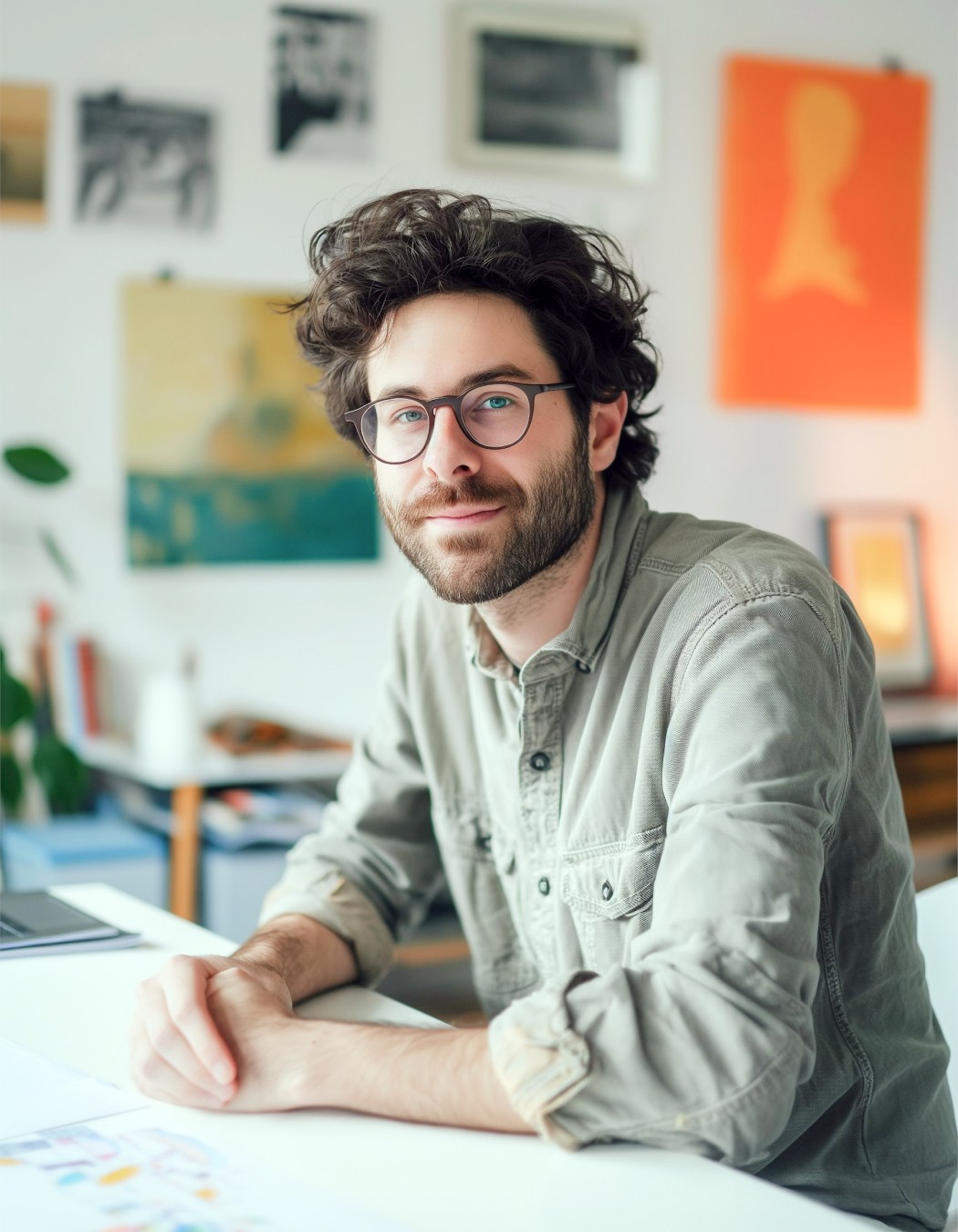 Man with glasses smiling