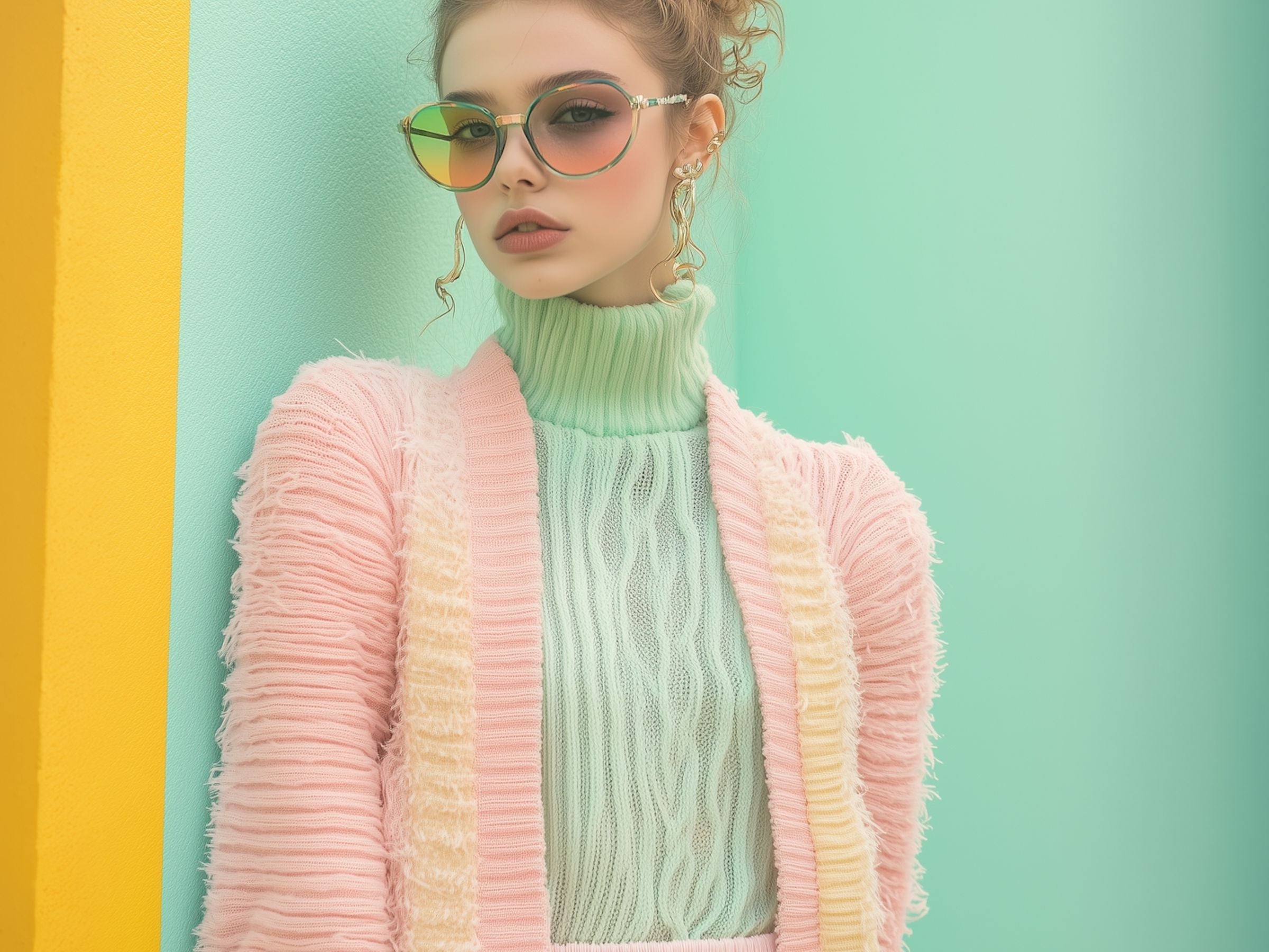Stylish Woman in Retro-Contemporary Fashion