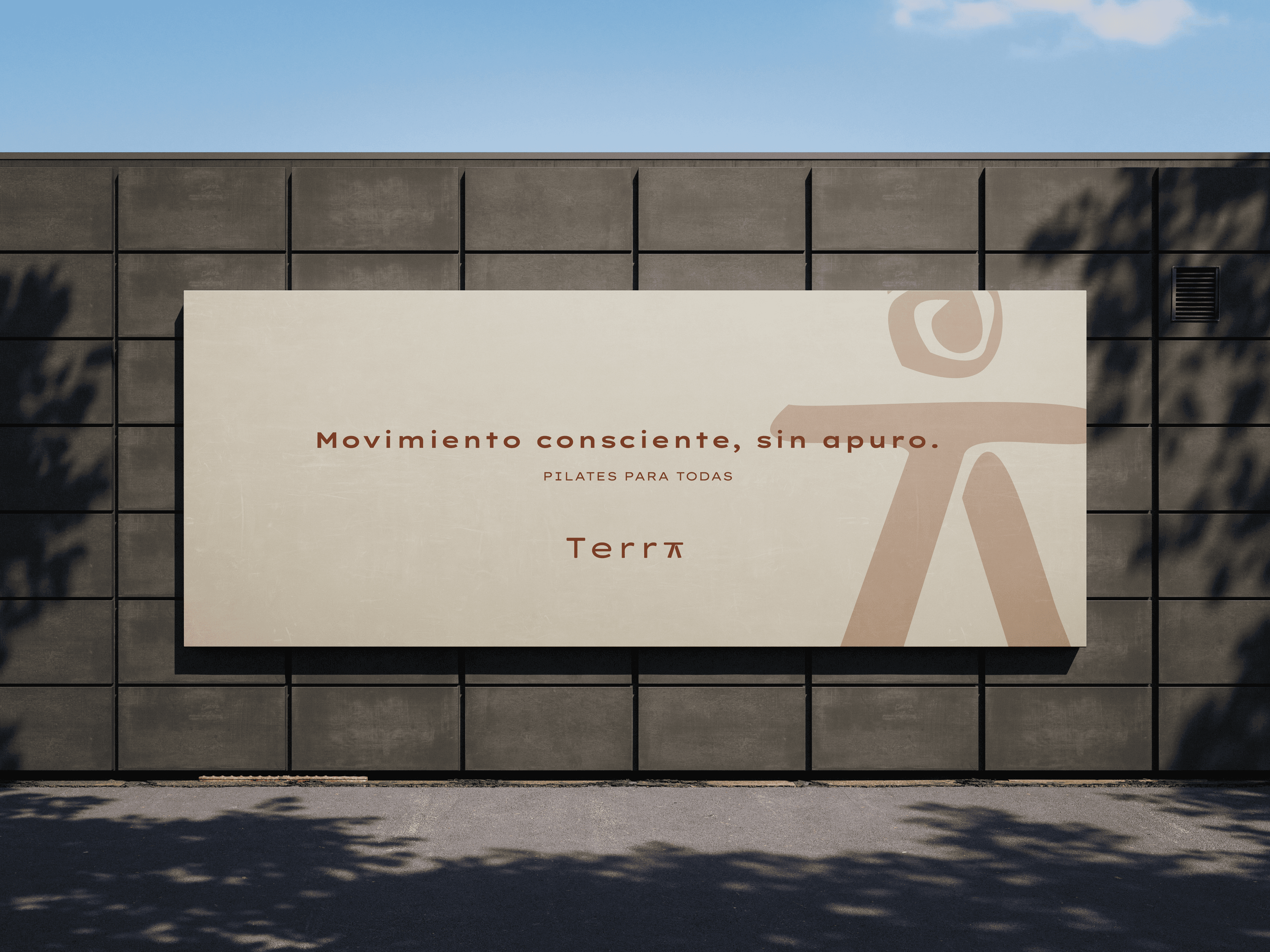 Exterior signage design for Terra Pilates Studio branding