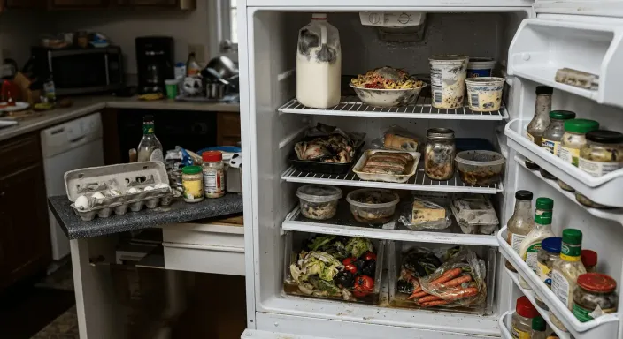 Alimentos refrigerados en mal estado tras una avería en la nevera cubierta por el seguro de hogar de Allianz.