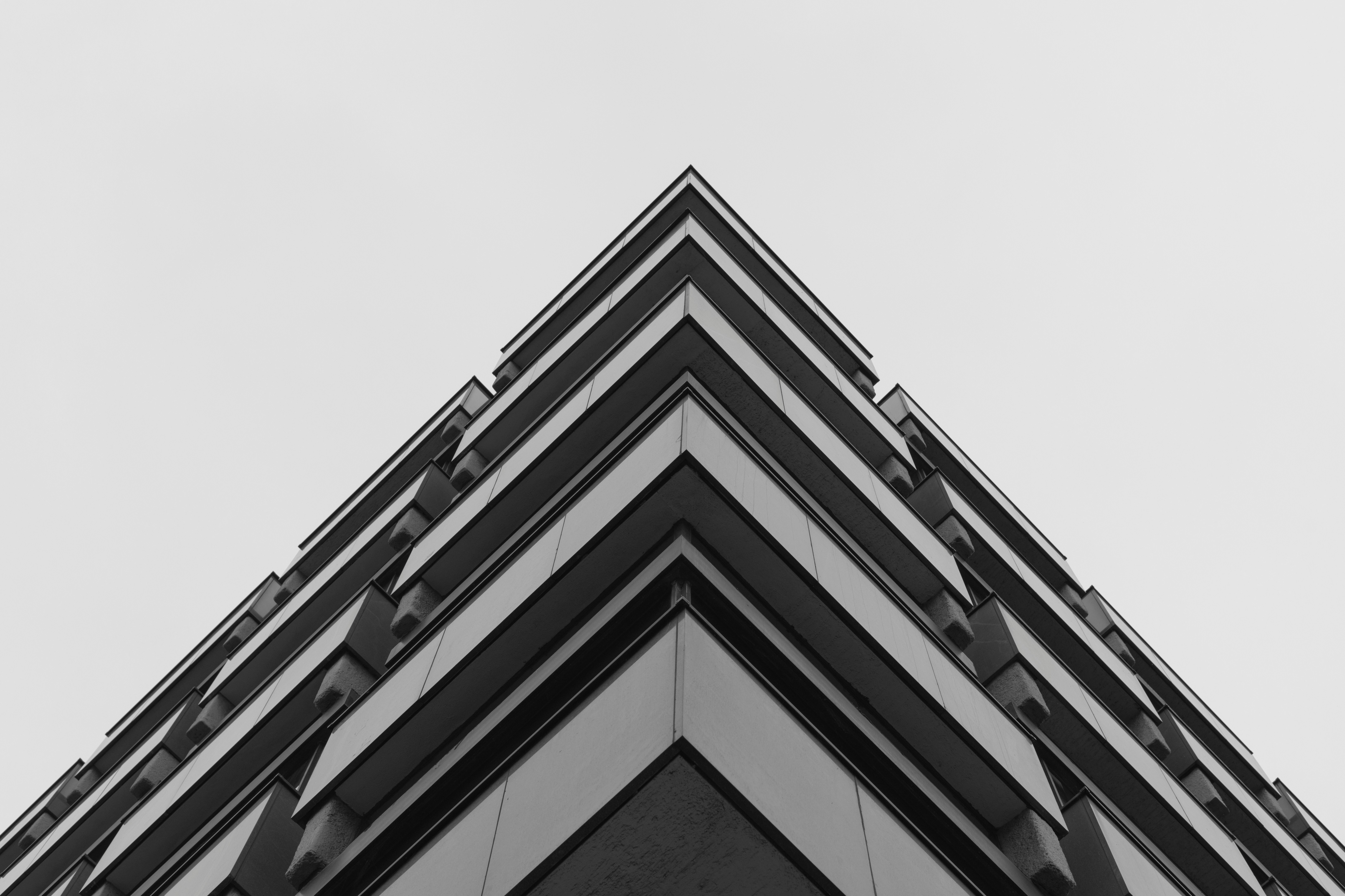 Symmetrical Gray Building Exterior