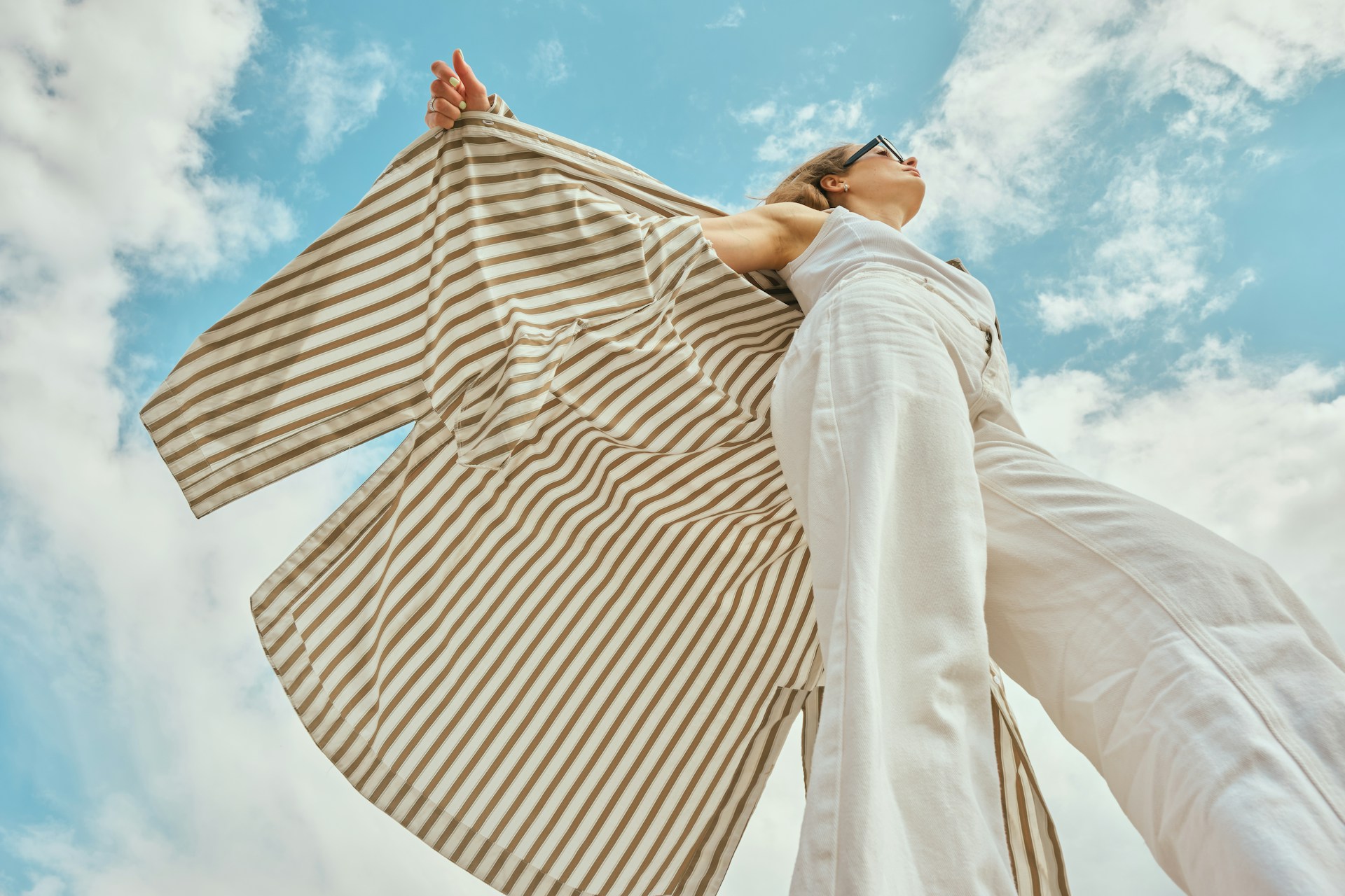 Woman designing fabric in a studio