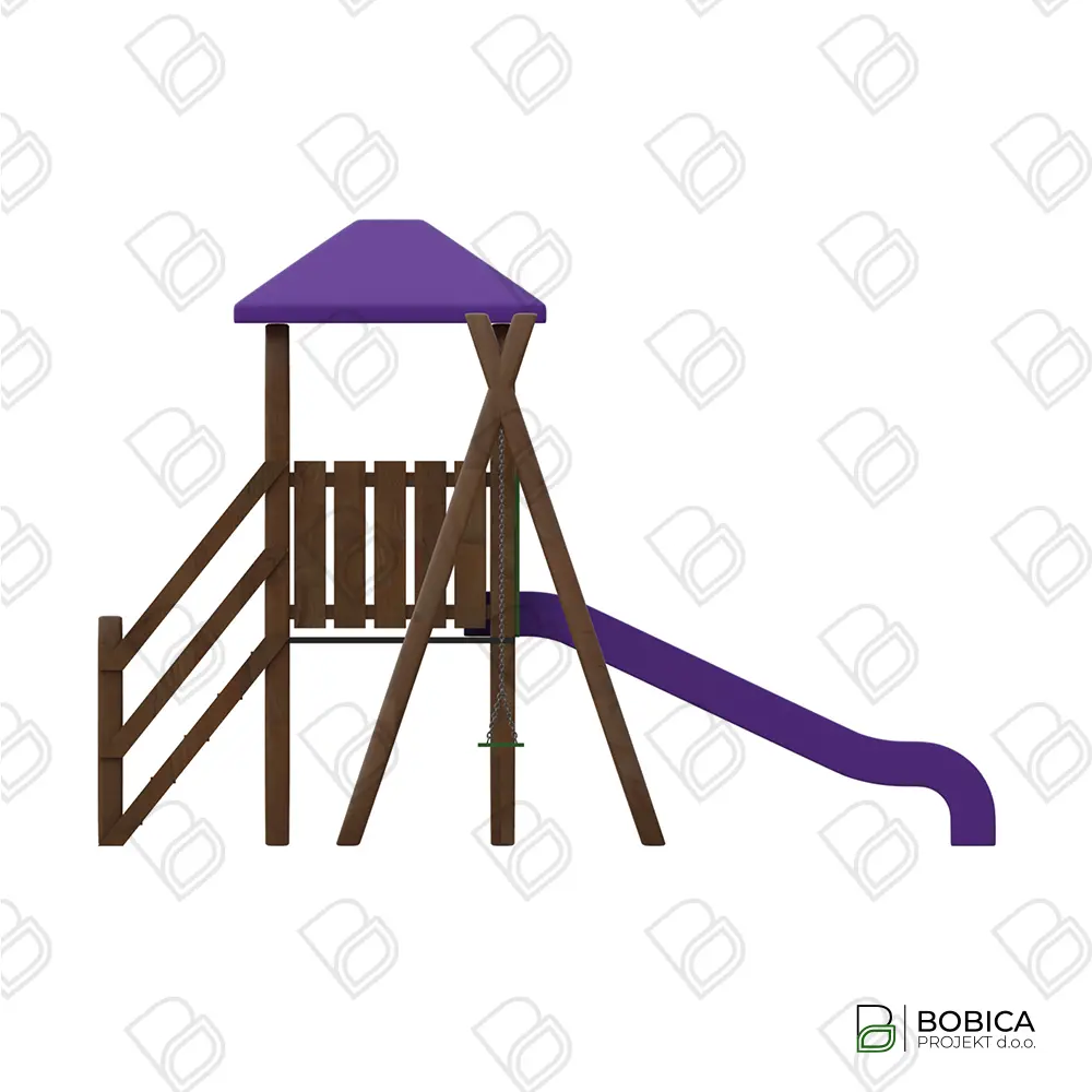 Kombinirana kućica s toboganom i ljuljačkom "SkyPlay Tower"