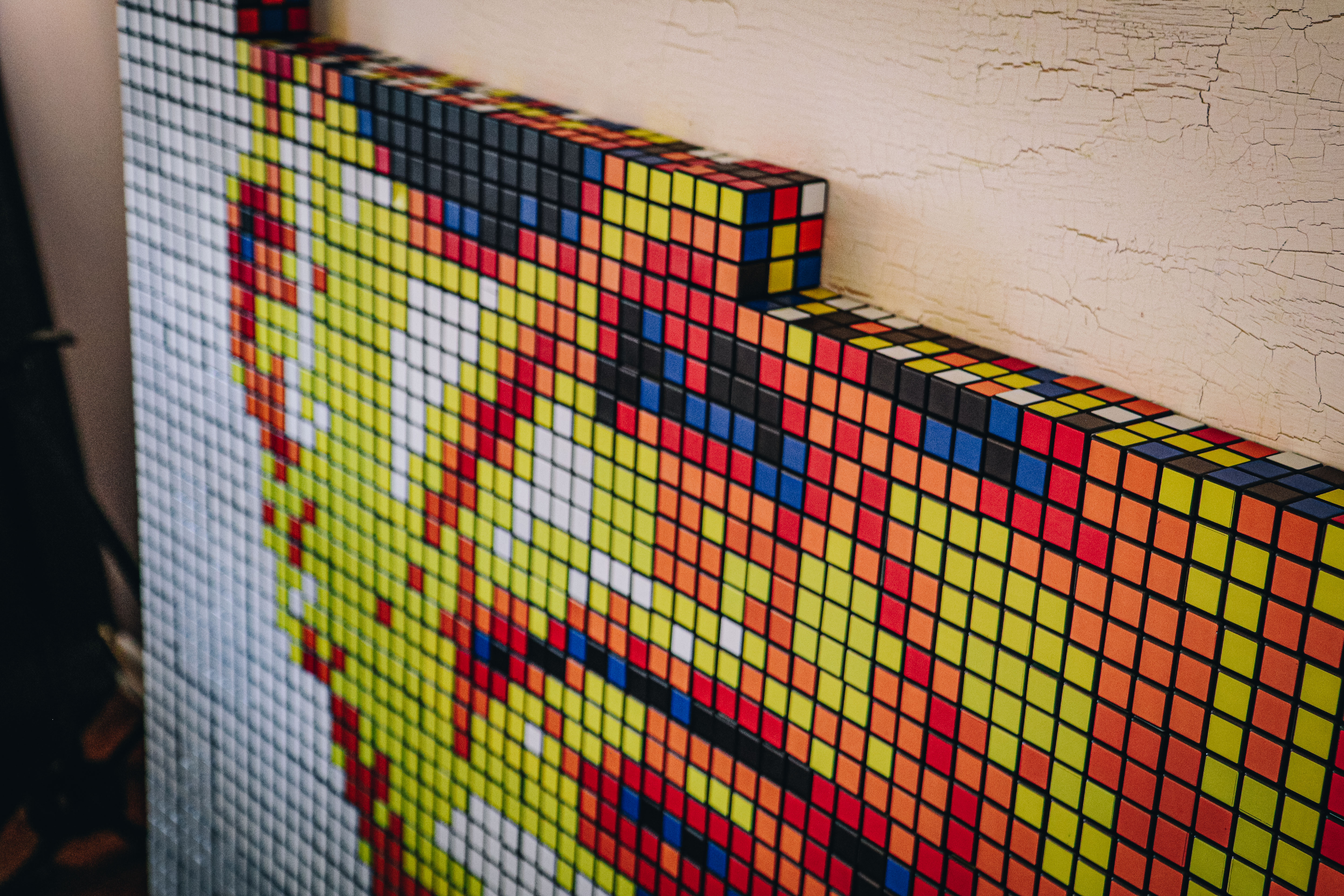 rubik's cube mosaic of anthony bourdain