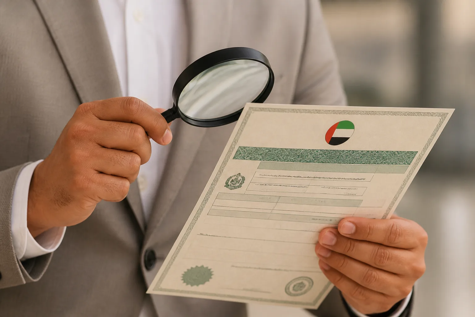 How to Verify a UAE Trade License beside a Dubai trade license document and a