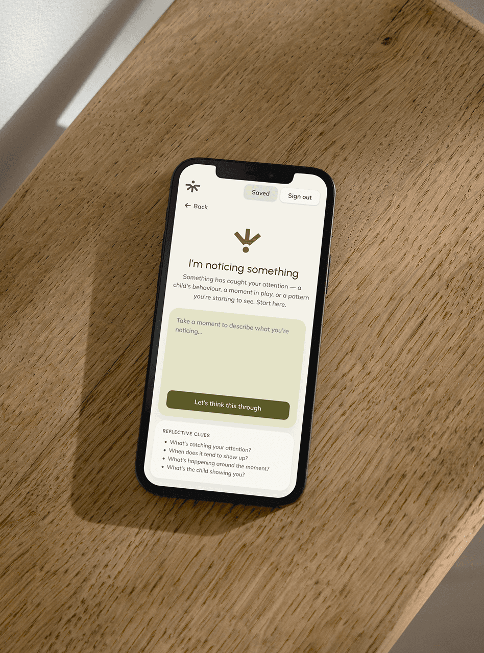 Phone on wood open on the noticing screen
