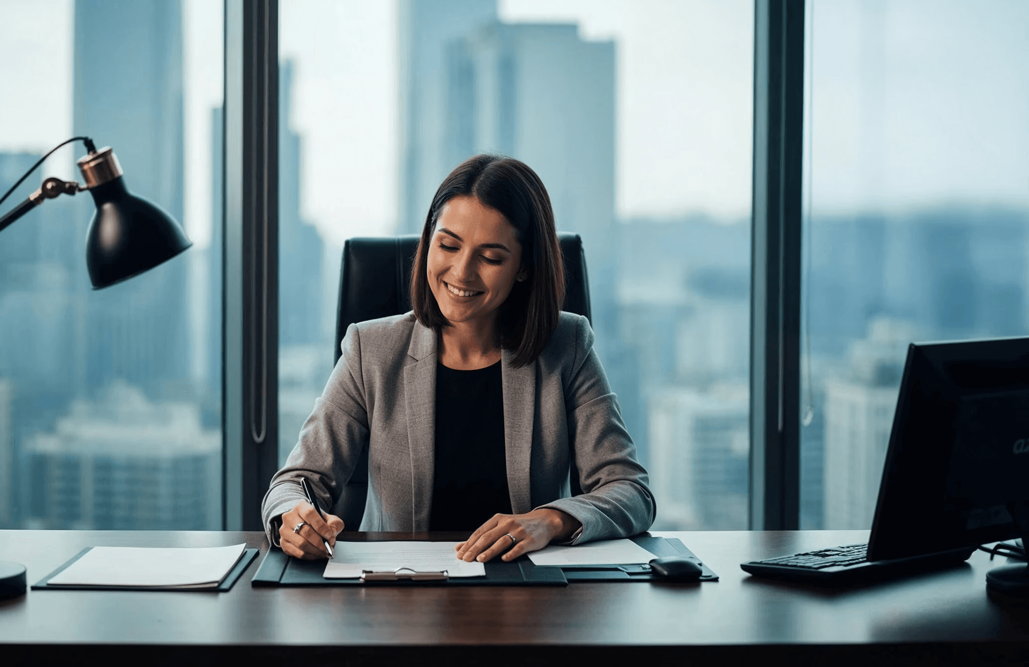 Rear view of black car