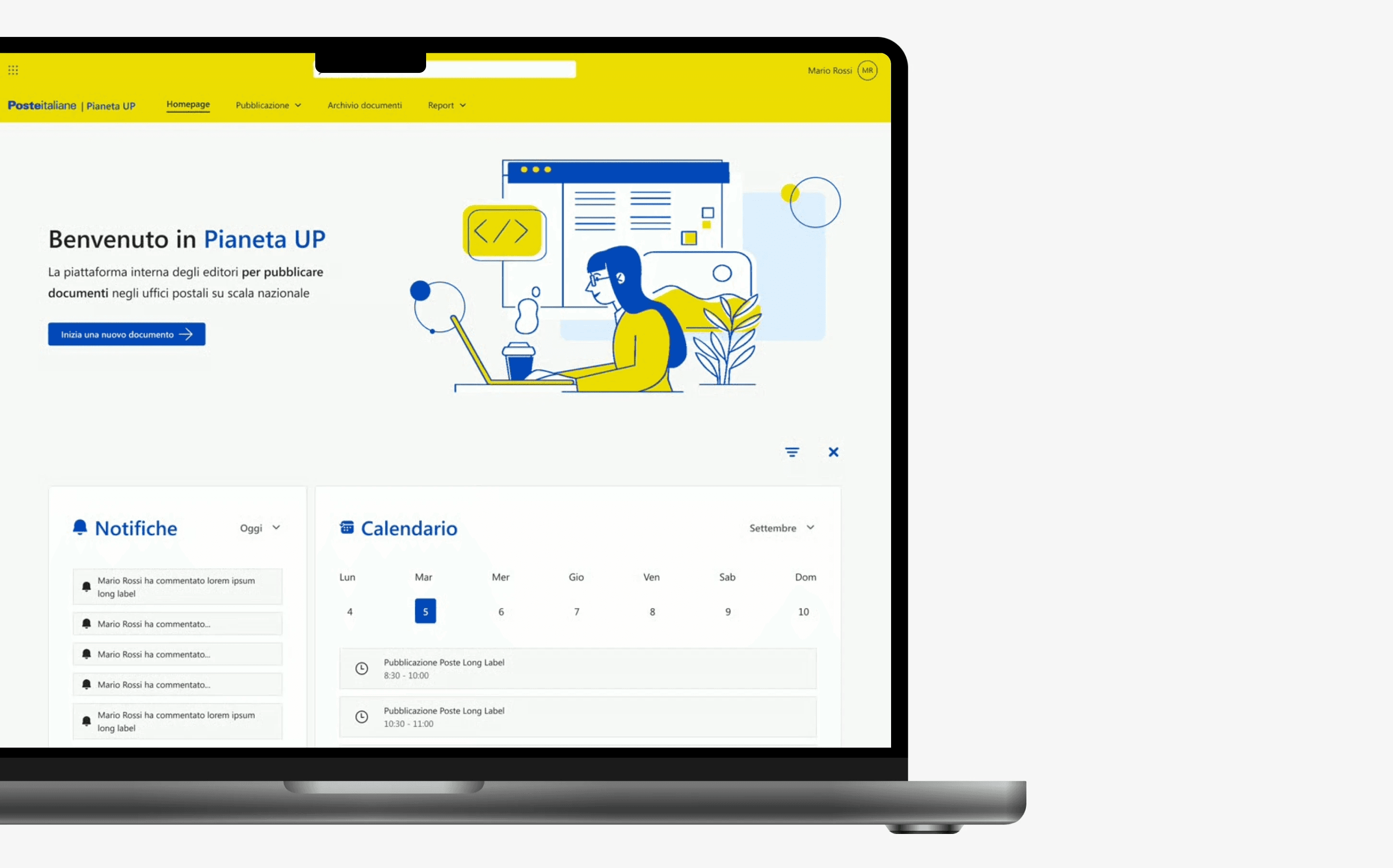 Computer con sito web Pianeta UP