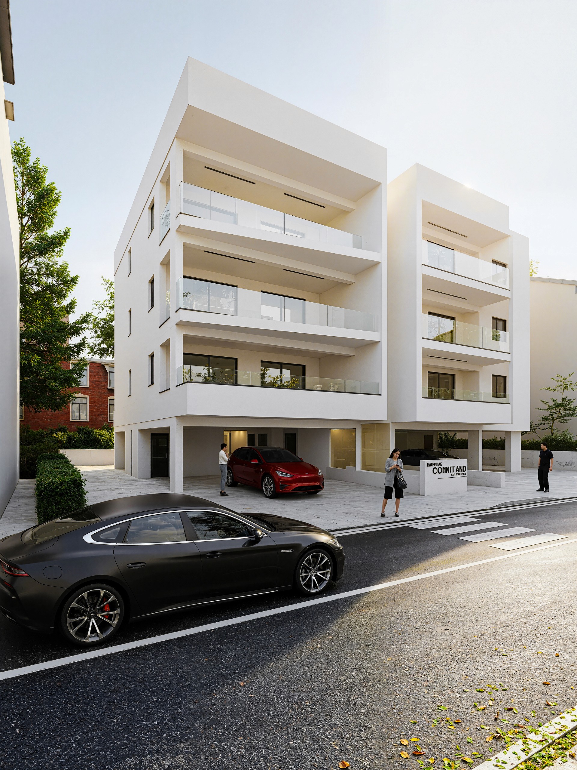 Interior design 3d visualization of a brutalist living room