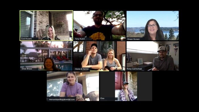   The team bonding at our virtual happy hour  