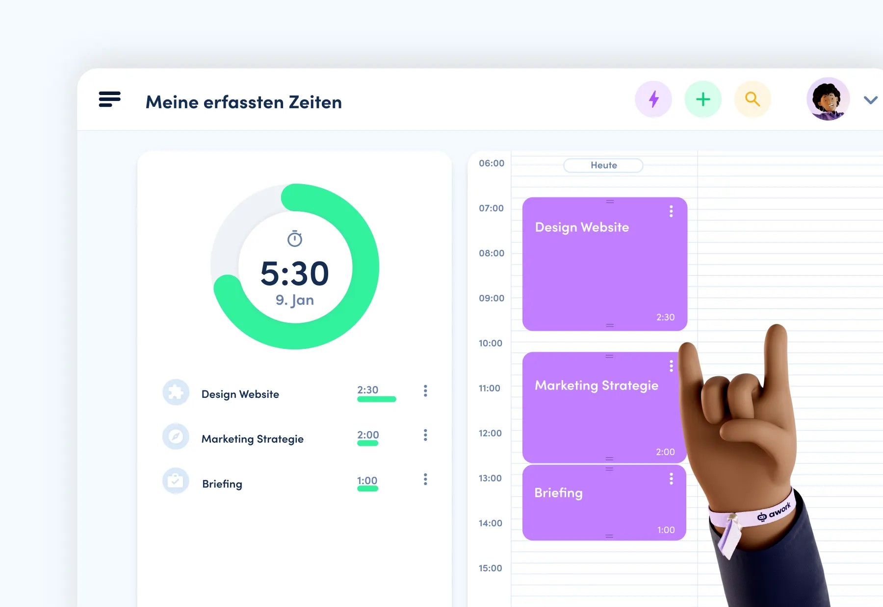 Zeiterfassung und Kalenderplanung – organisiert und übersichtlich