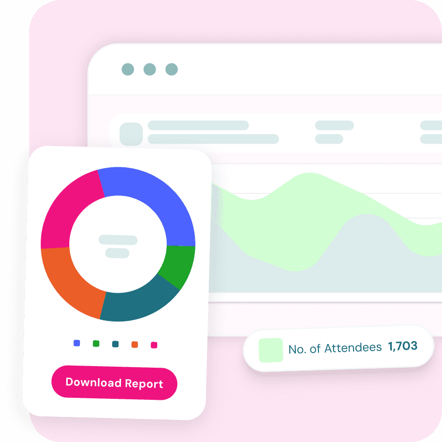 Lounge analytics dashboard showing engagement metrics, chapter performance trends, and attendance reports across councils