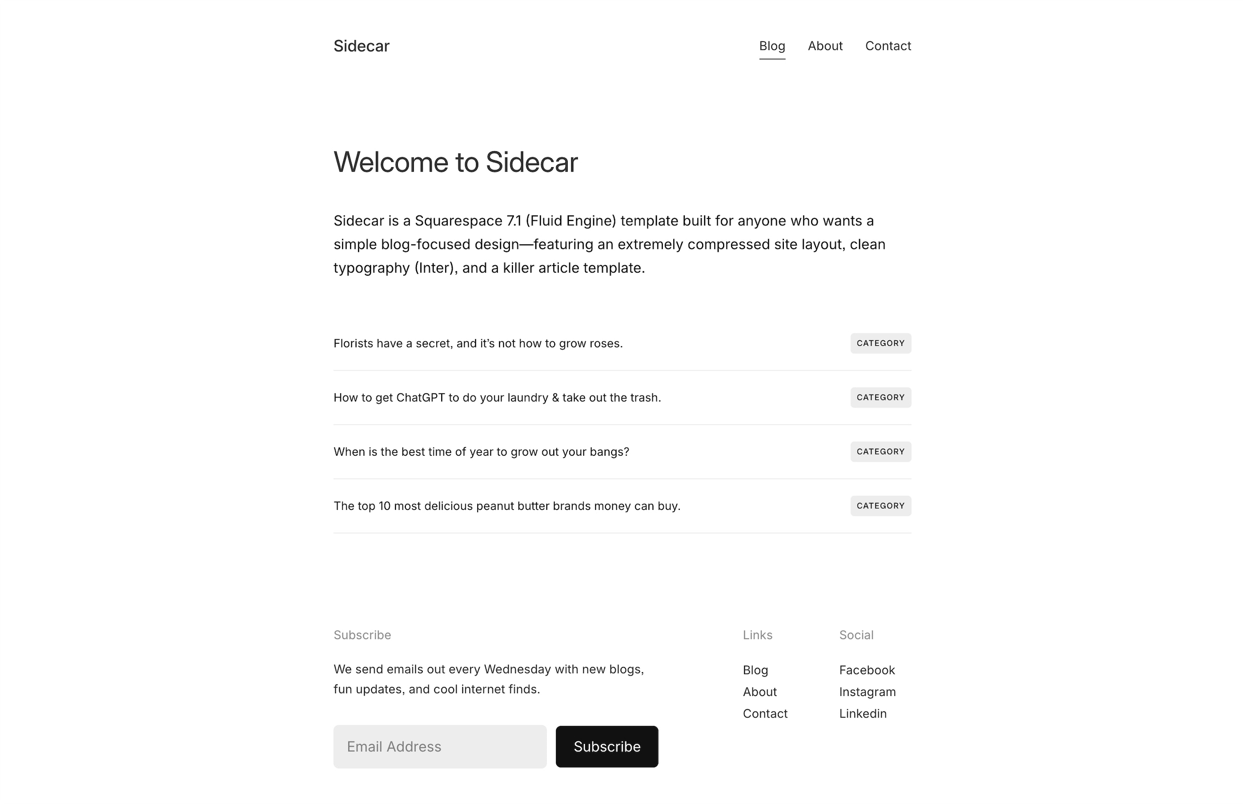 Sidecar | A Premium Squarespace 7.1 Website Template for Bloggers by Studio Mesa