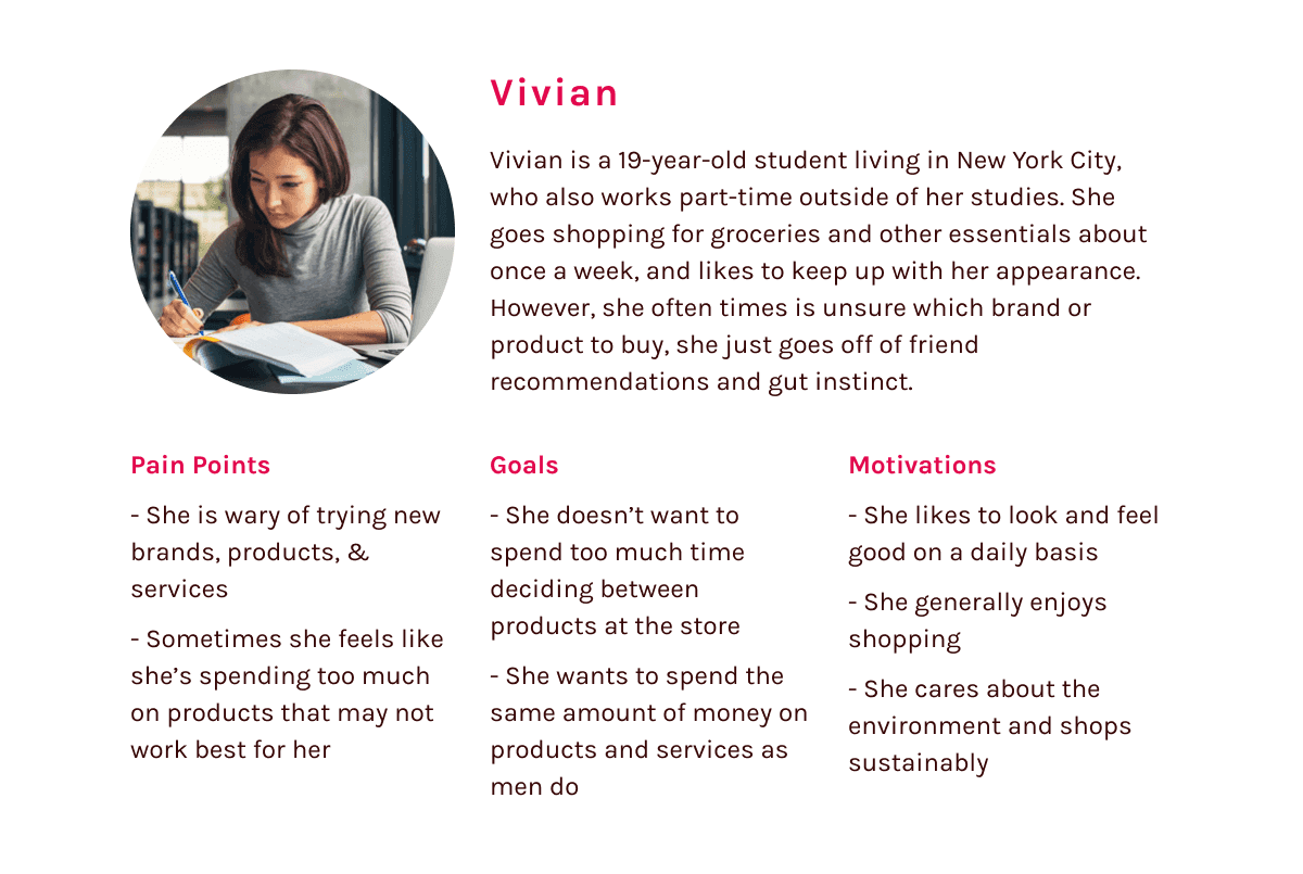 User persona for Carolyn, a 30-year-old NYU employee