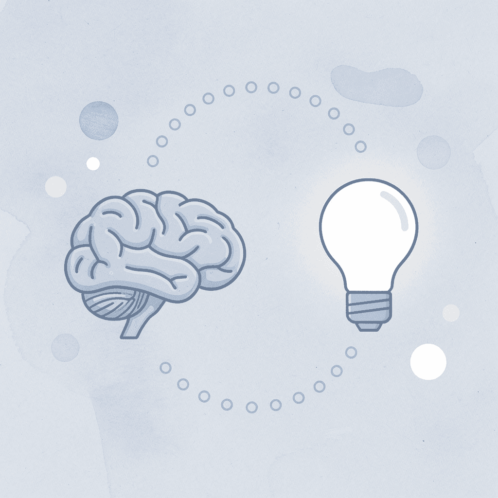 Book connected to the brain representing how the curriculum builds knowledge