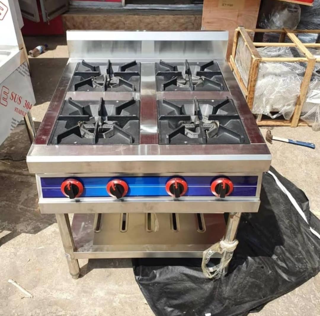 Commercial 4-burner gas cooker without oven for restaurants and catering — Hytex Nigeria
