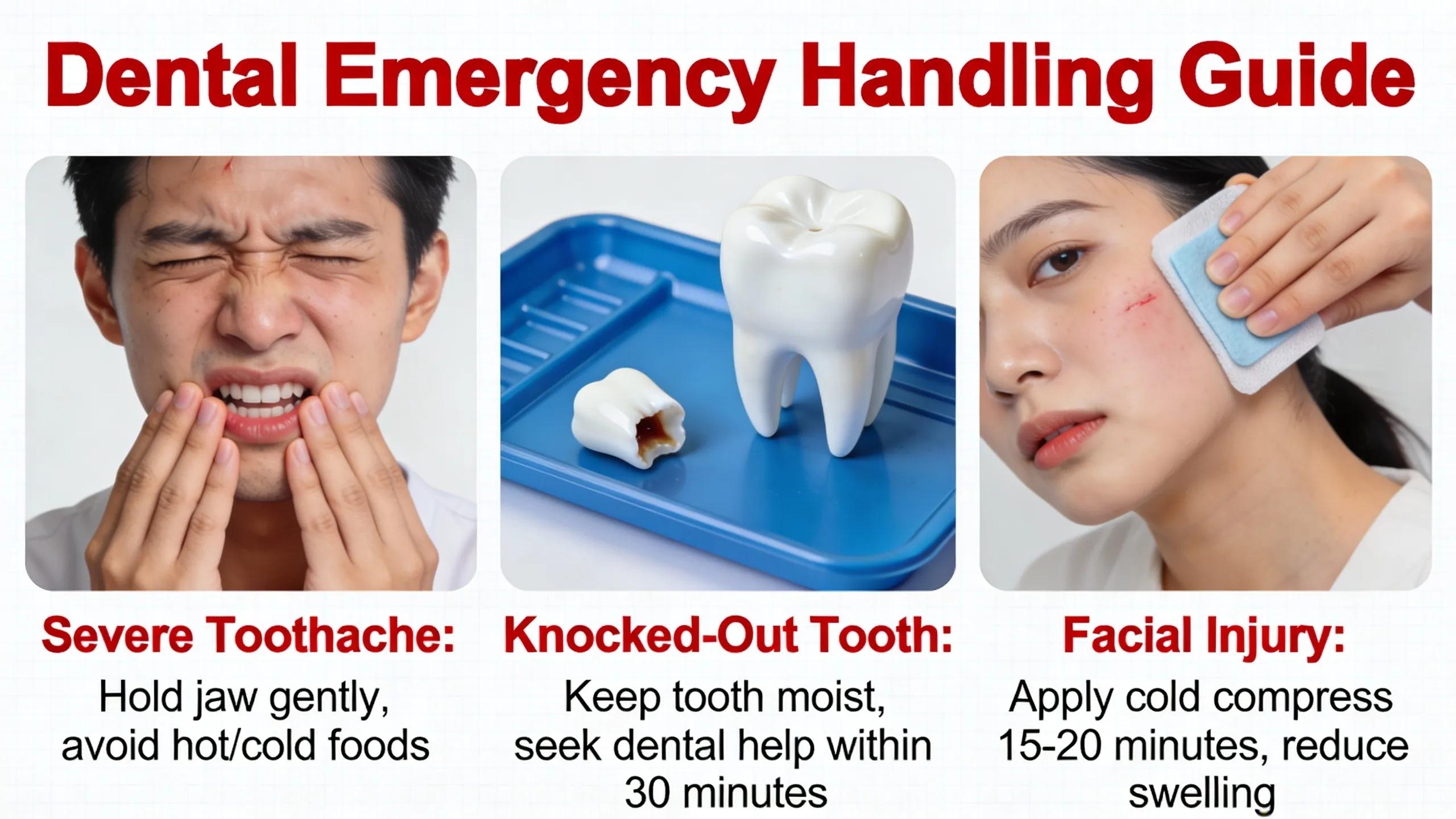 Variety of dental emergency scenarios showcasing severity and urgency