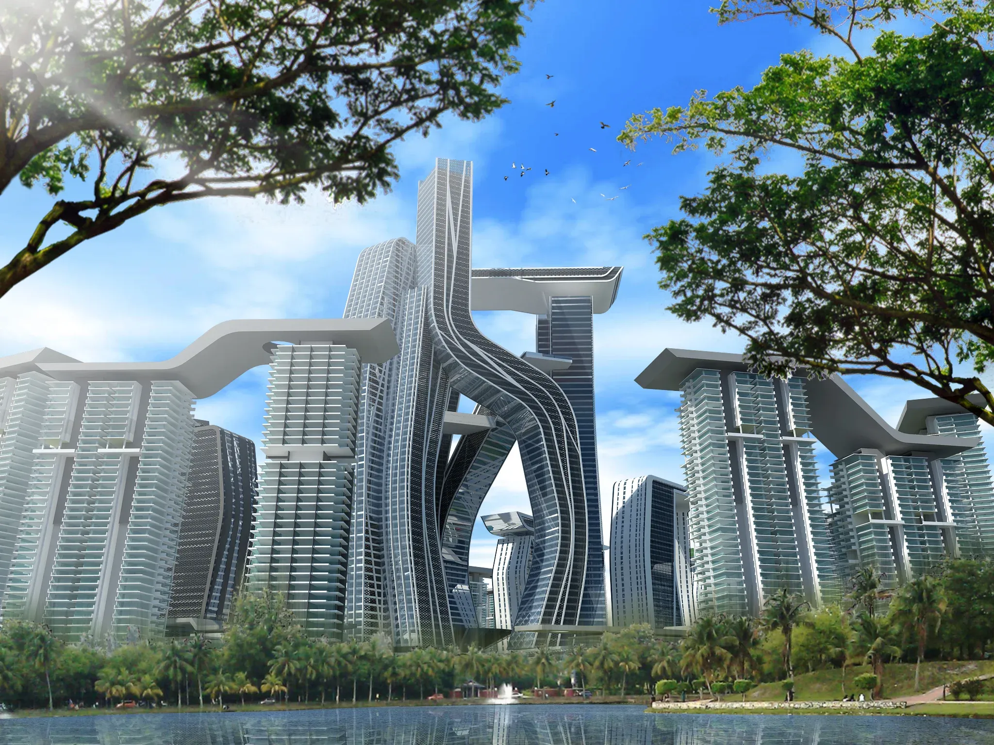 Exterior view of Cloud City Park project by Asima Architects