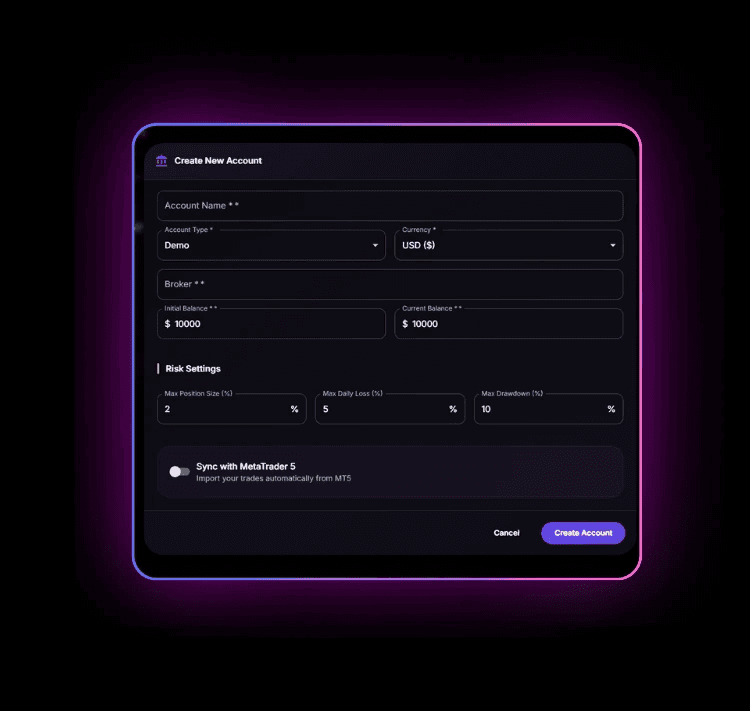 TradeStats Creat Account