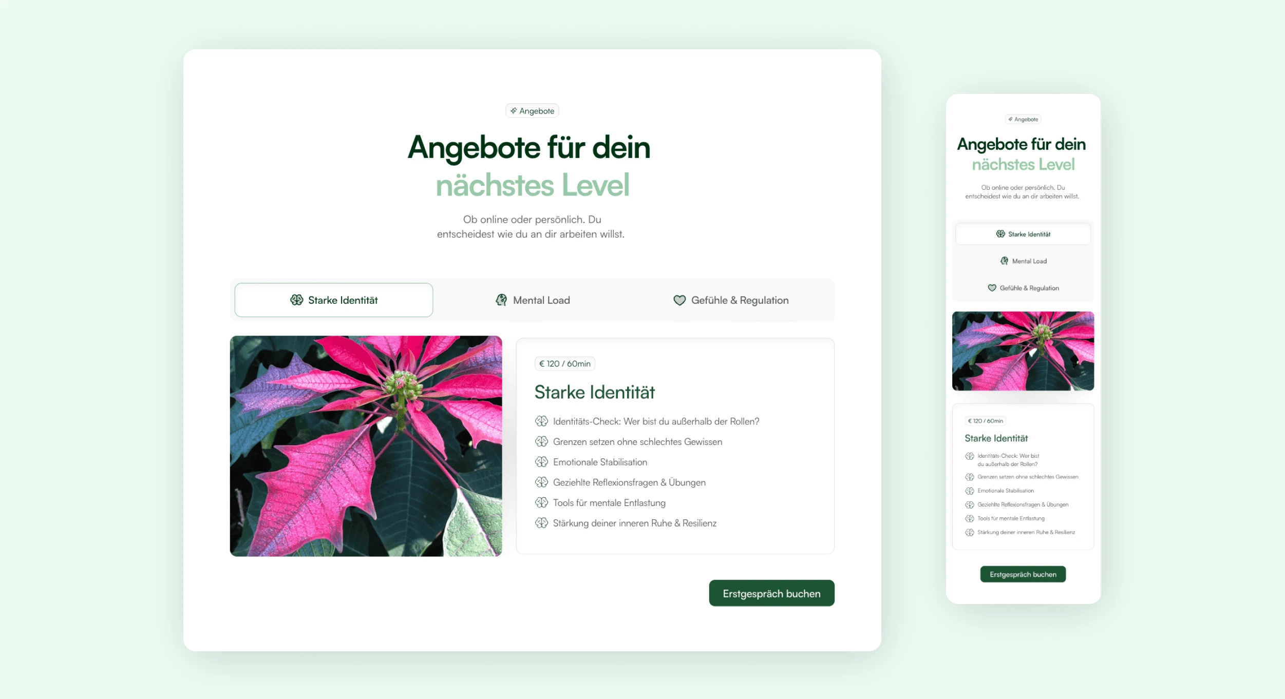 UX optimierte Web und Mobile ansicht responsive