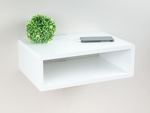 White floating nightstand – A stylish and functional furniture piece, perfect for any modern home.