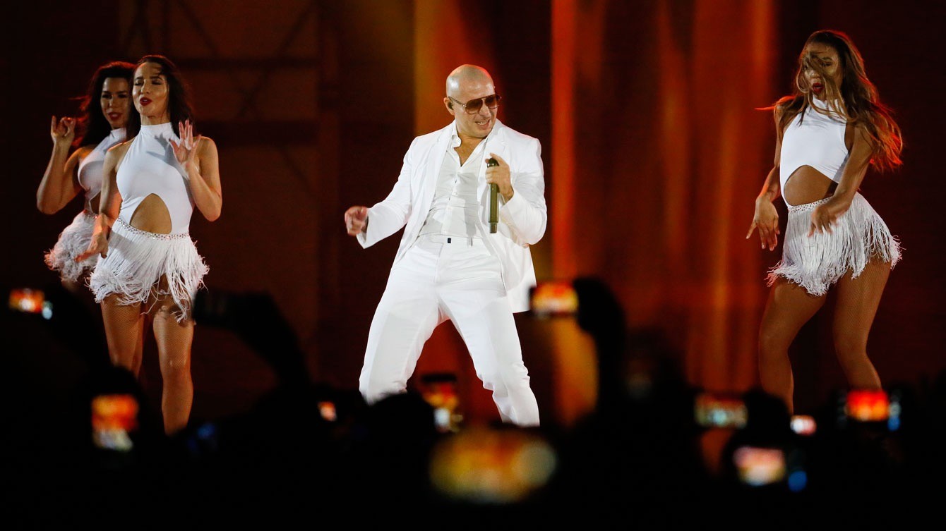 Pitbull performs at the Toronto Pan Am Ceremony