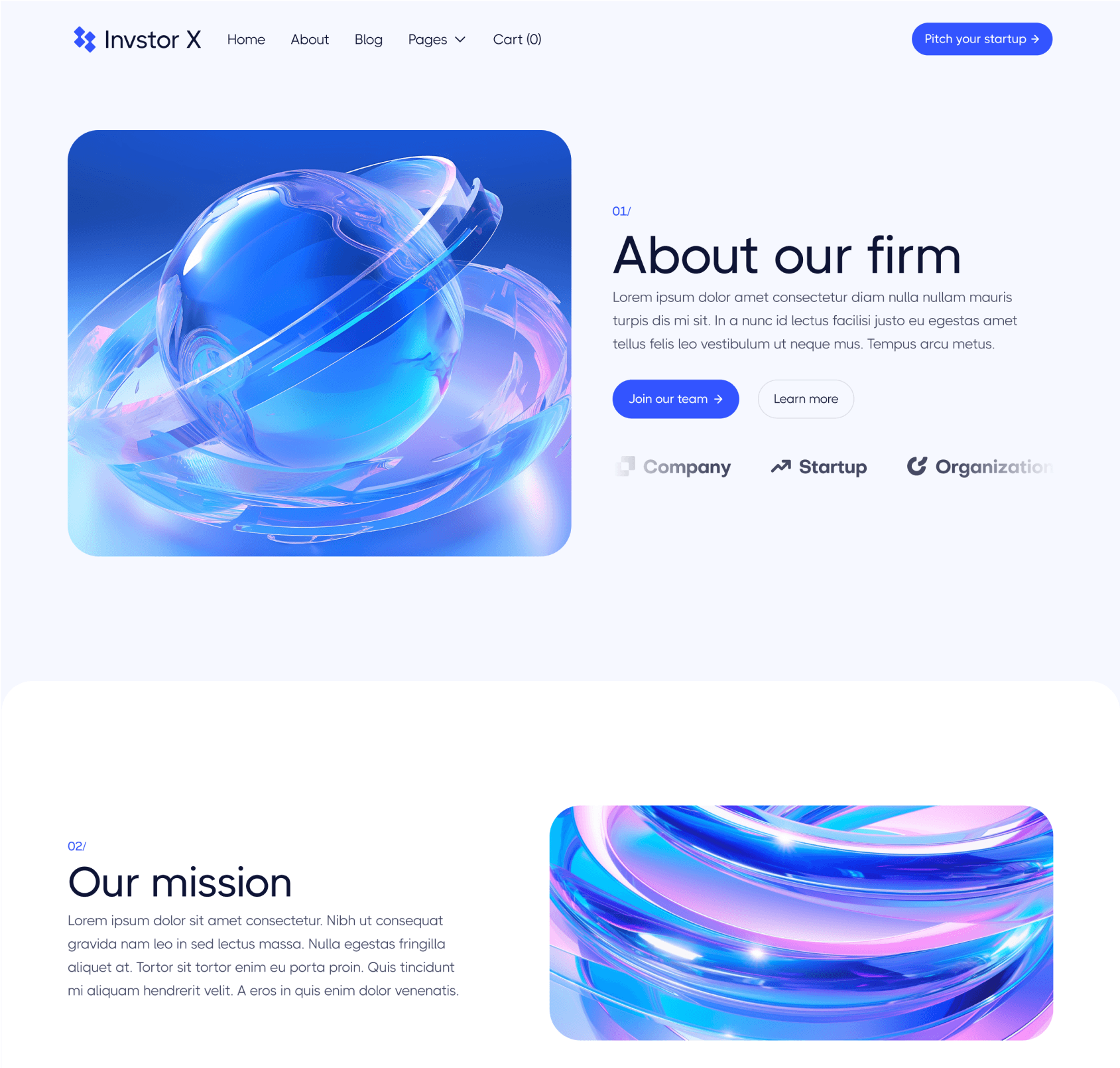 Invstor X - About Page - Investment Firm Framer Template