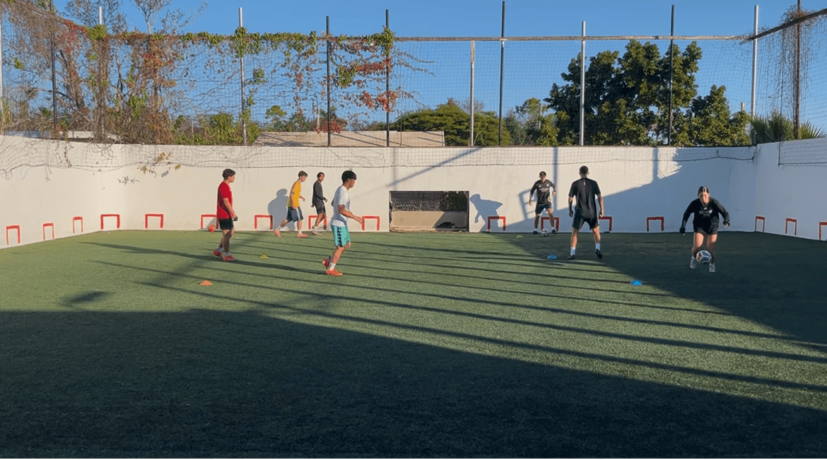 Coach explaining stuff to an athlete